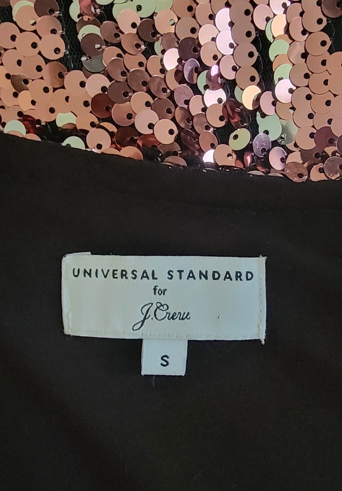 J. Crew x Universal Standard Silver Pink Sequin Dress Small Short Sleeve V Neck