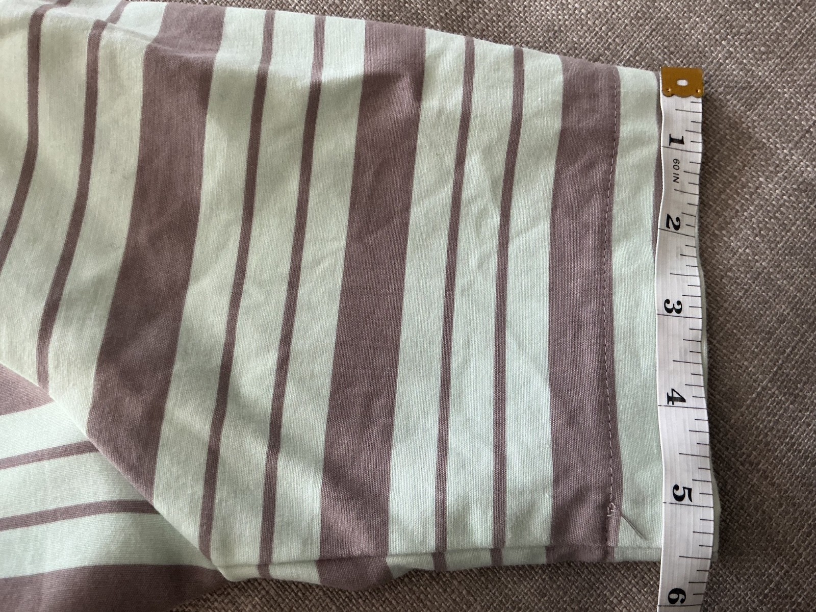 DE Collection Mint And Gray A Line Striped Dress Size Large w/ Pockets