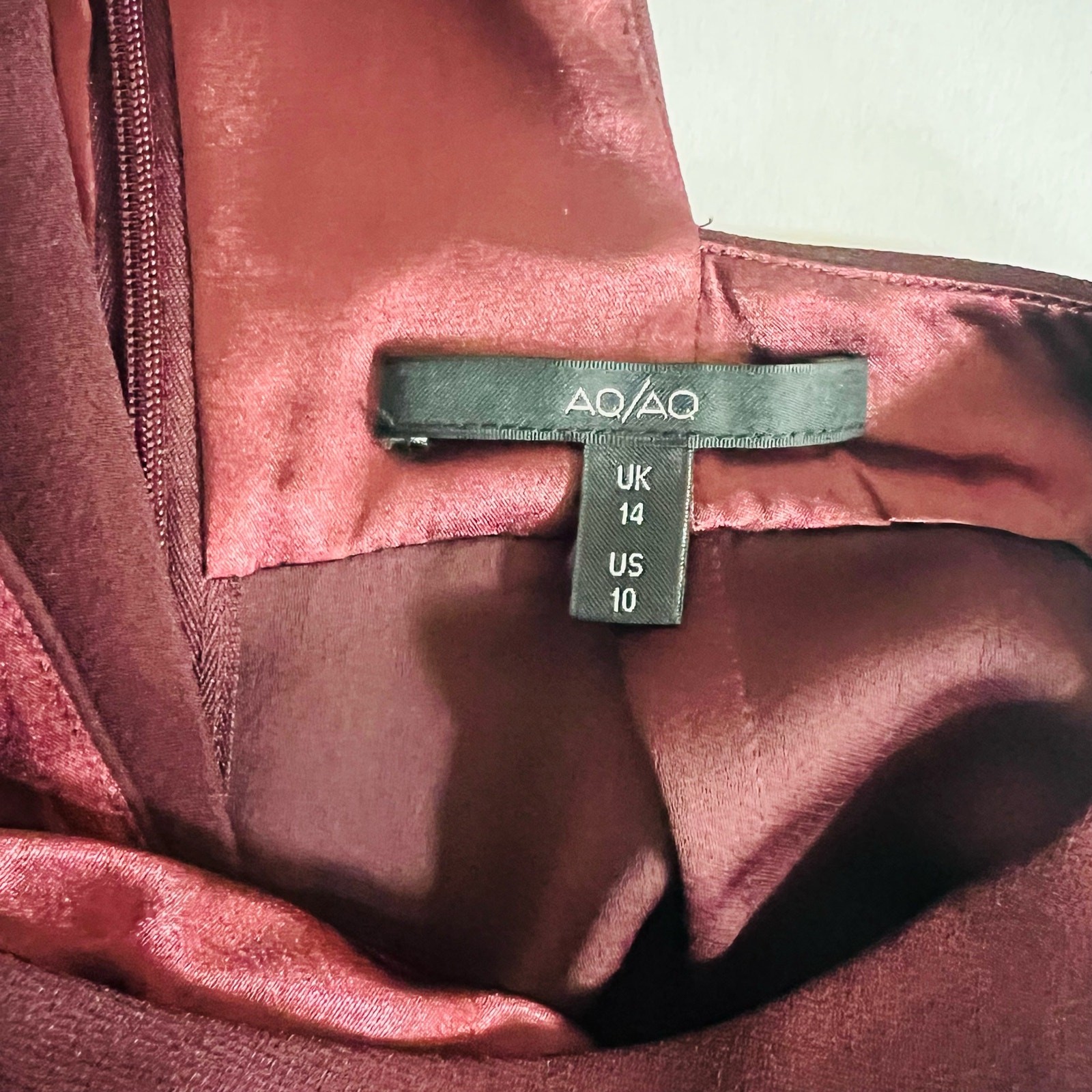 AQ/AQ High Neck Racer Back Sleeveless Dress Size 10 Burgundy
