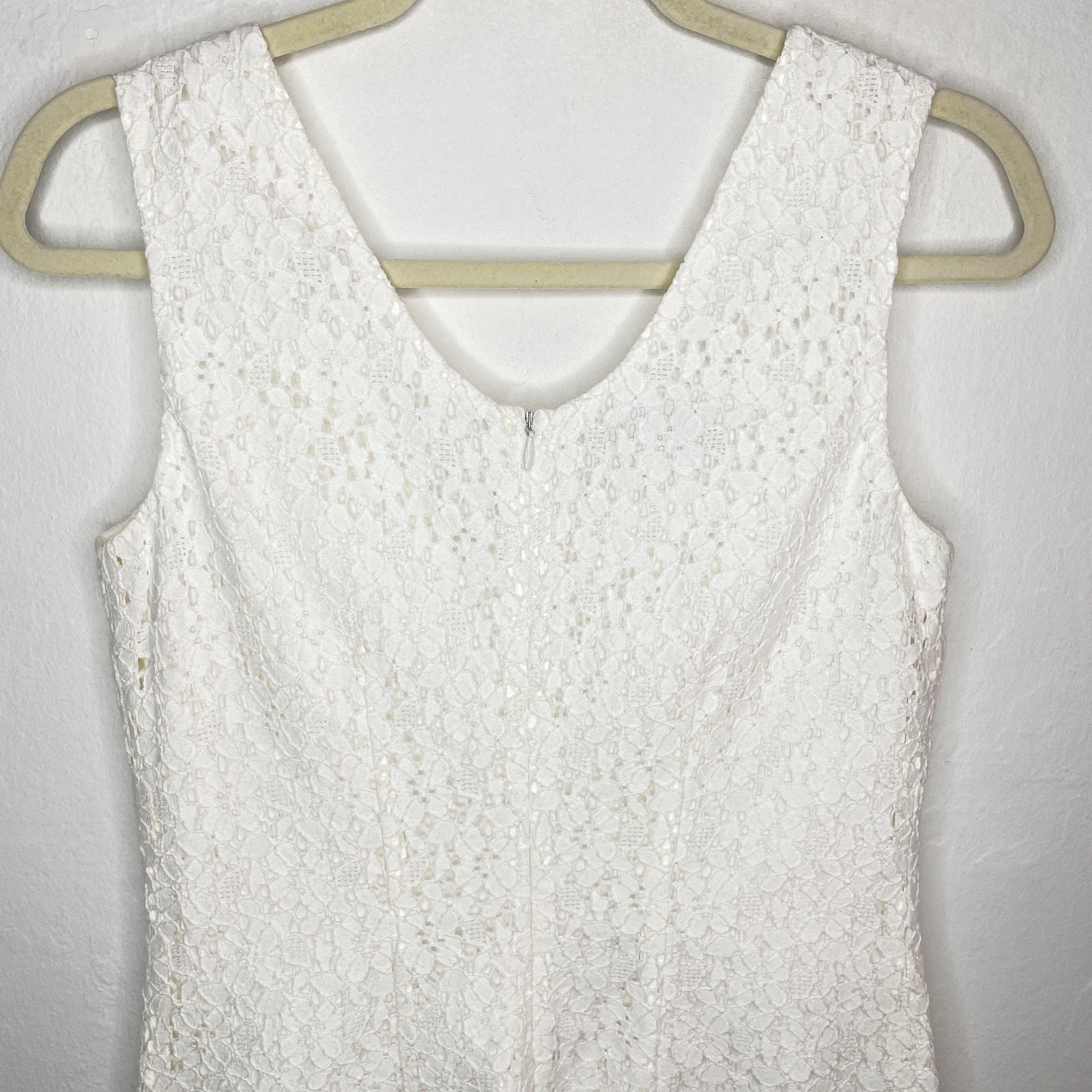 Cacharel Sleeveless Floral Embroidered Lace Crochet Mini Sheath Dress 6