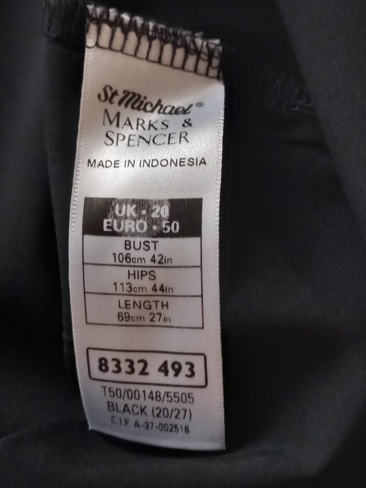 St. Michael Marks & Spencer Black Polka Dot Sheer Dress UK 20 Vintage ’96