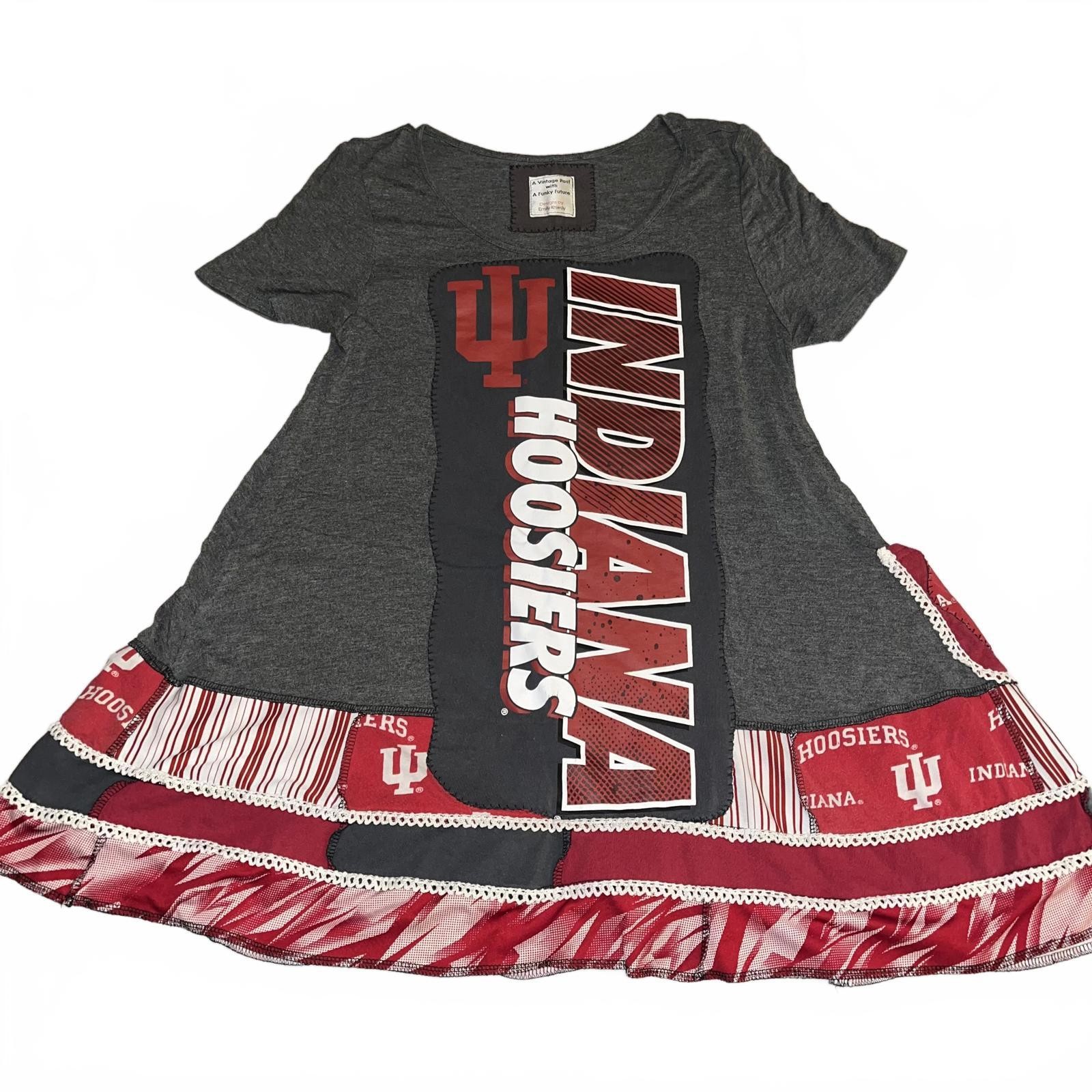 Handmade Indiana University Hoosiers Women’s Dress Basketball Funky DIY Gray Red
