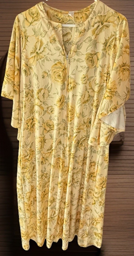 Vintage Polyester Nylon Dress Gown Maxi Long Silky 1960’s 3’s Company Ms Roper