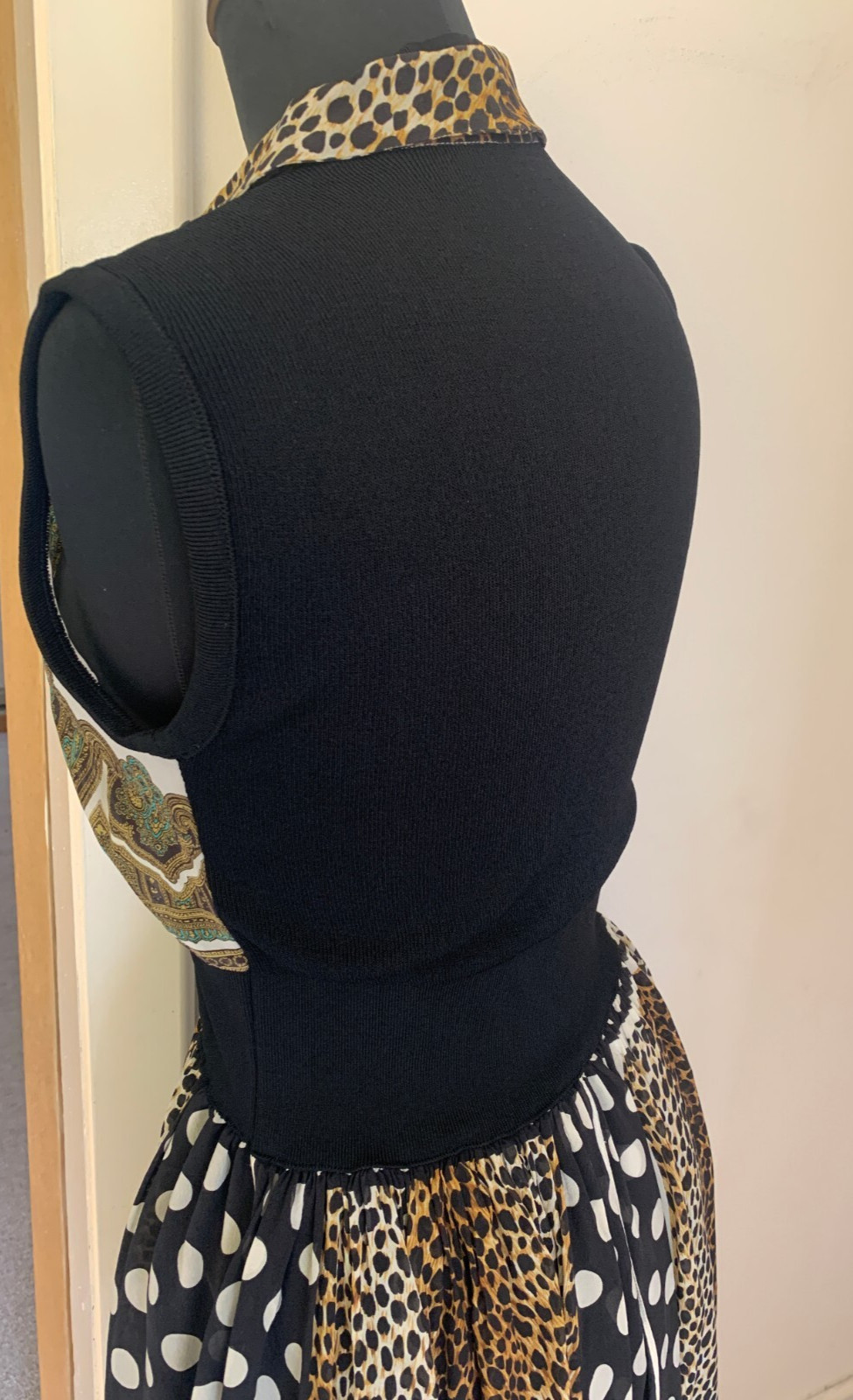 Dolce and Gabbana D&G Multi Pattern Scarf Silk Runway Dress IT44 UK10 US6 EU36