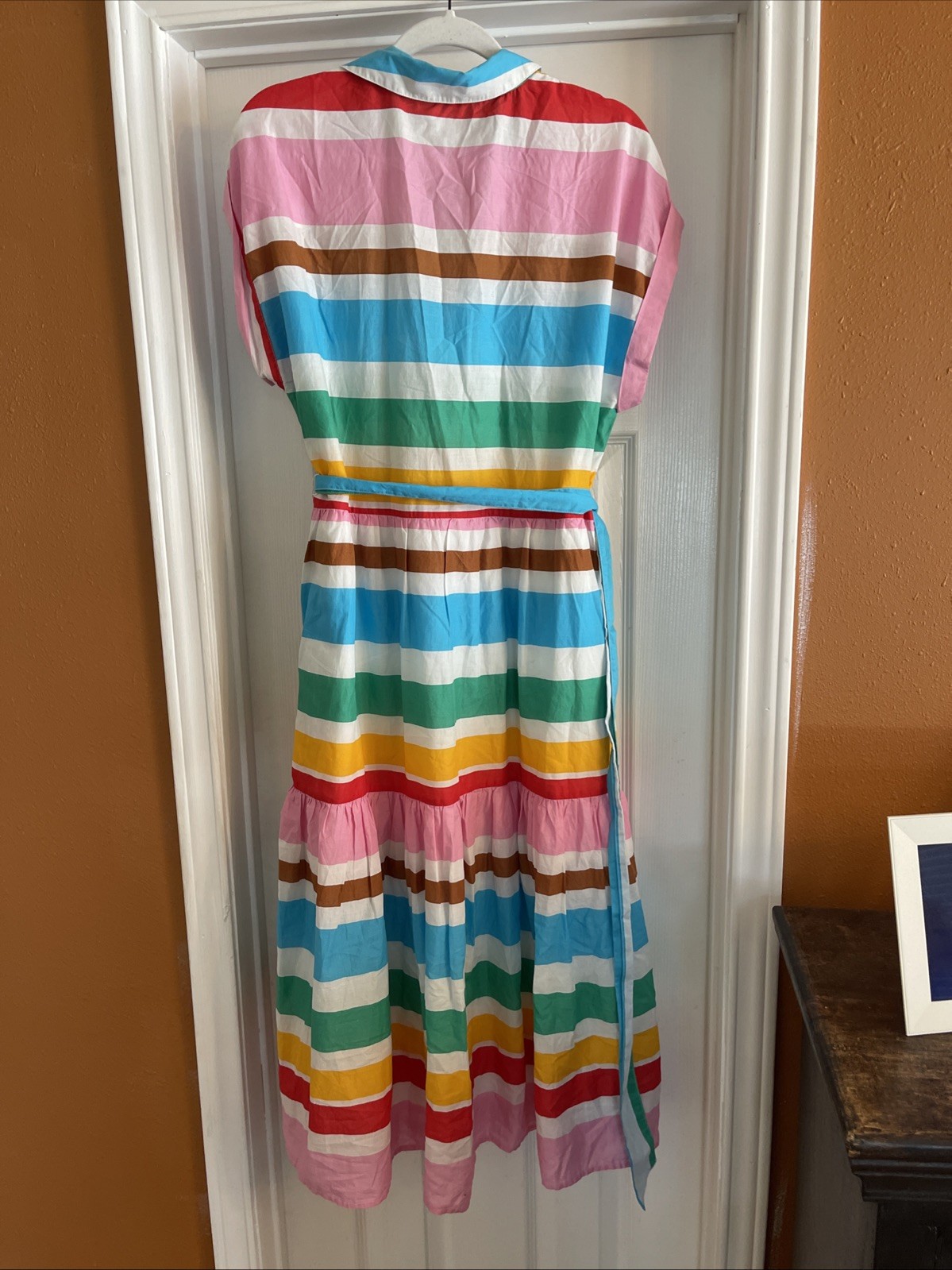 j crew Multi Color Striped Sleeveless Dress Size 12 Brunch Country Club Church
