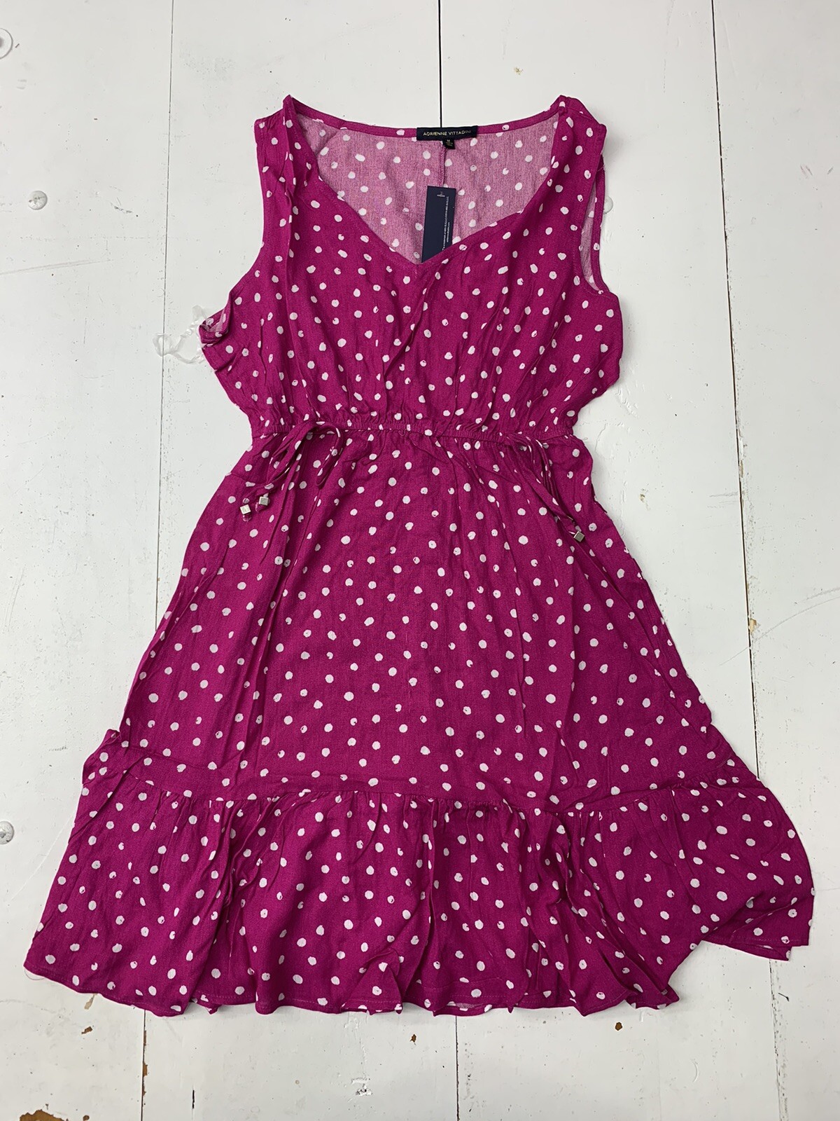Adrienne Vittadini Womens Purple What Polka Dot Dress Size medium
