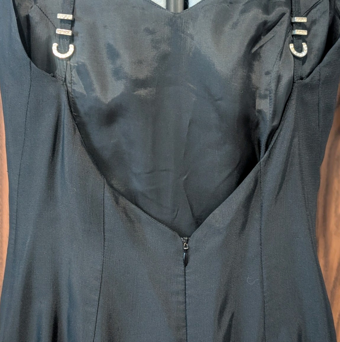Versace Jeans Couture Rhinestone Buckle Detail Spaghetti Strap Mini Dress LBD