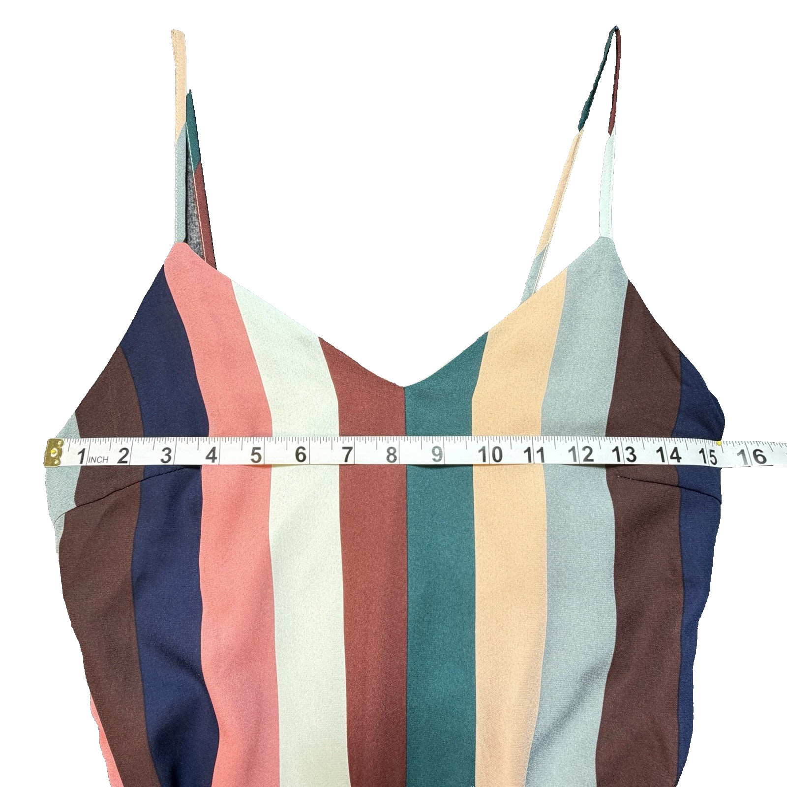 LULUS Sz XS Multicolor Vertical Striped Tie-Font Spaghetti Strap Mini Dress NWT