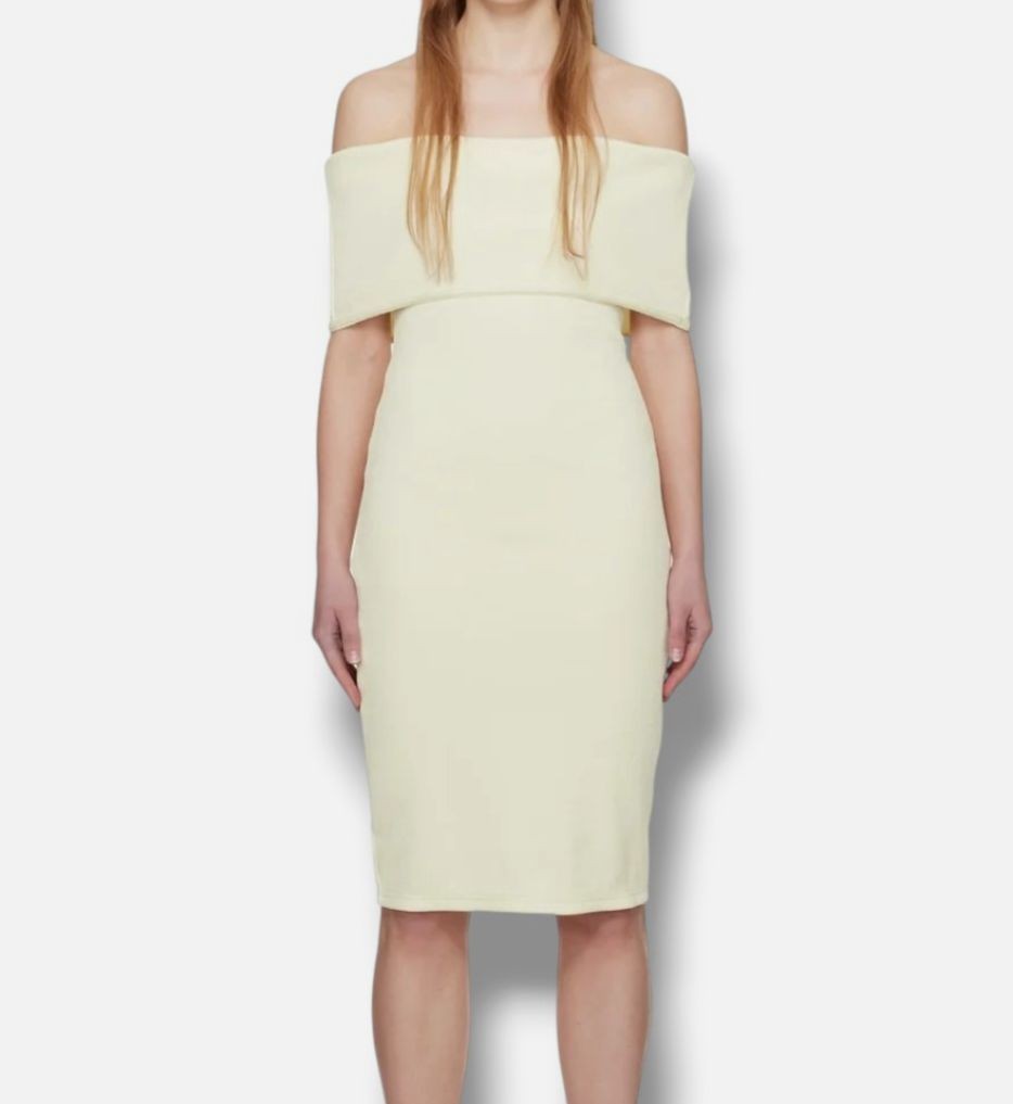 Bottega Veneta Women’s Ivory Nylon Textured Midi Dress Size 44