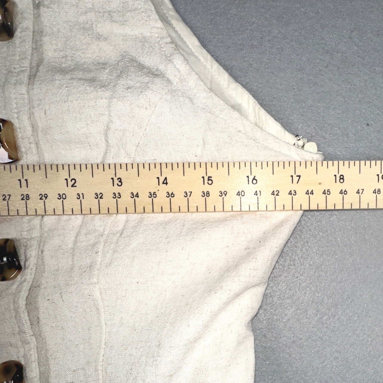 Lulus Oatmeal Linen Blend Button Front Mini Dress Cream Womens Size S