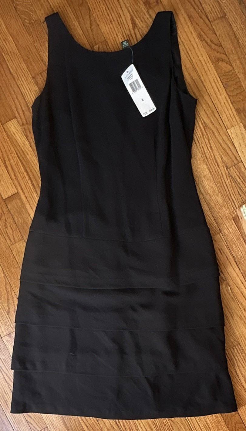 Ralph Lauren Black Sheath Dress 6 Sleeveless Scoop Neck NWT orig $190