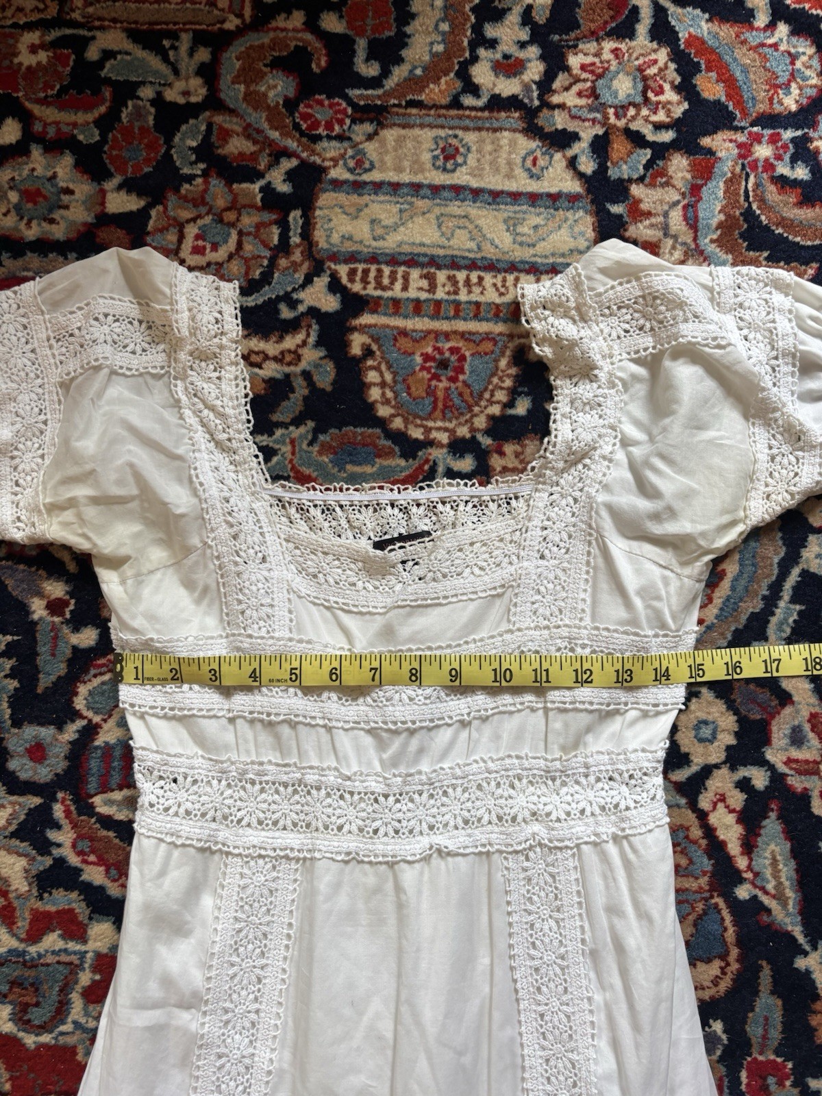 Victoria’s Secret White Lace Square-Neck Mini Dress, Sz 6