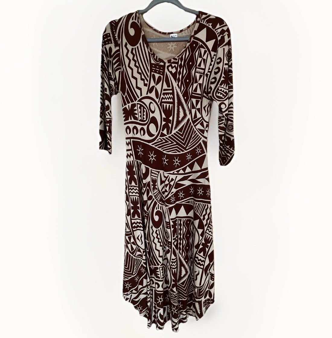 Missing Polynesia Womens Dress Size 1 Tribal Polynesian Aloha Print w/Pockets!