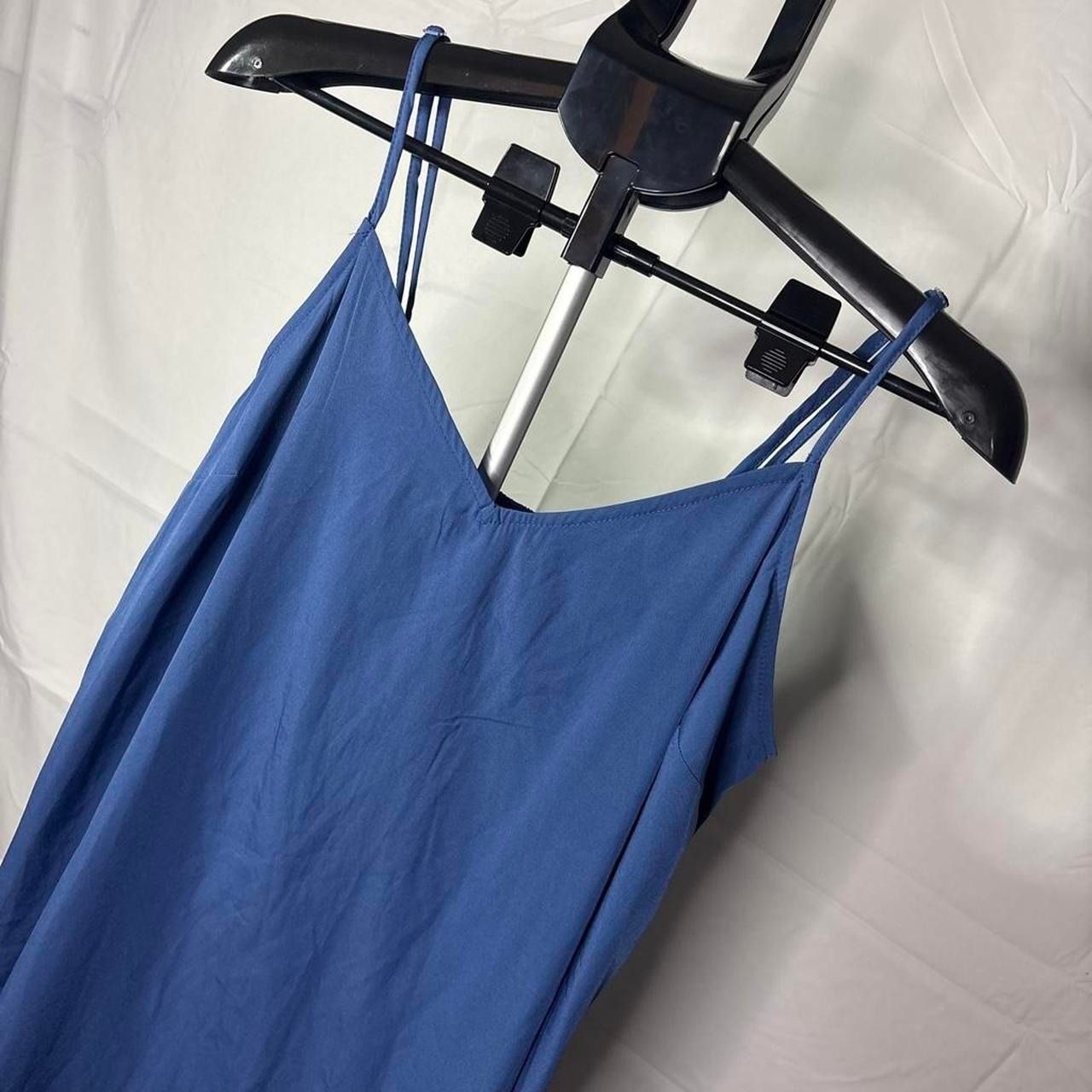 Beach Lunch Lounge Blue Midi Spaghetti strap Dress