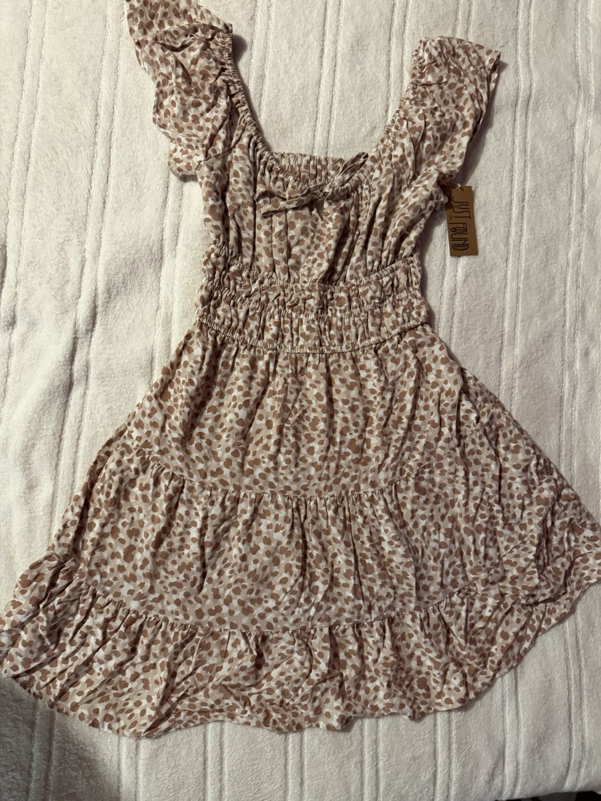 Dress Leopard Cheetah Print Beige Light Brown Size S