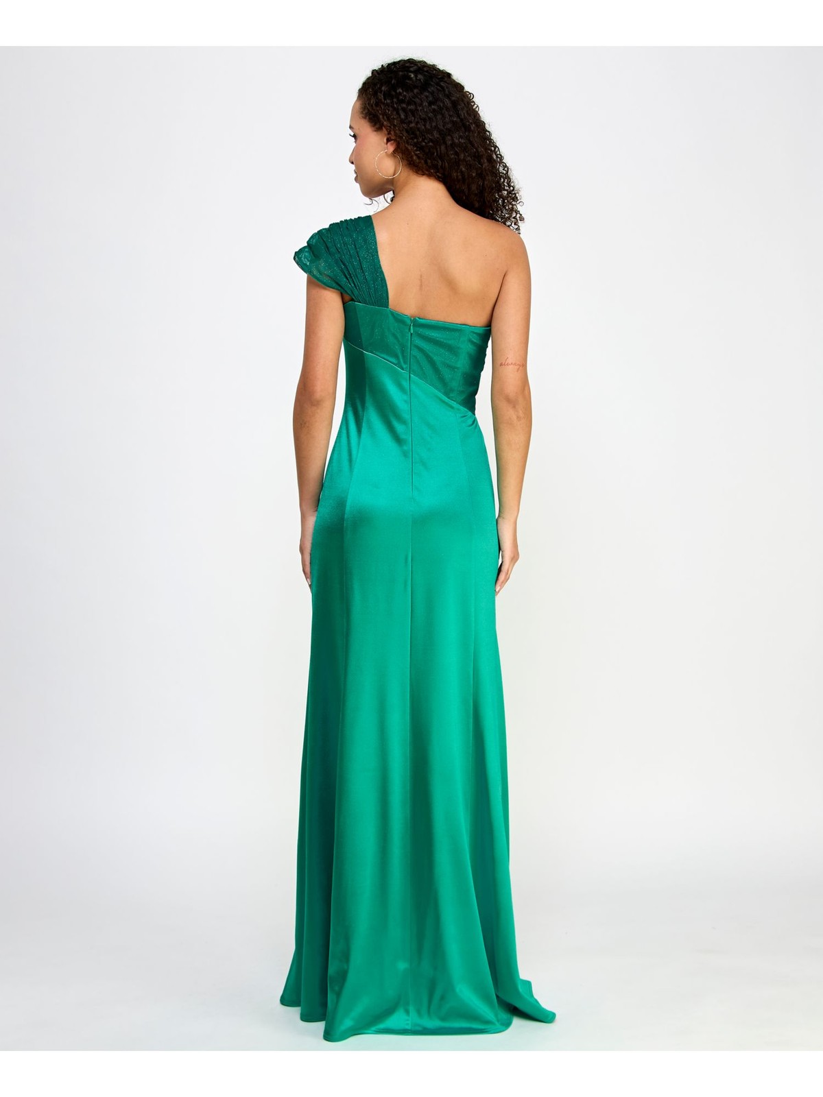 VIOLET WEEKEND Womens Dress Green Unlined Formal Slit Mesh Sash Juniors 56