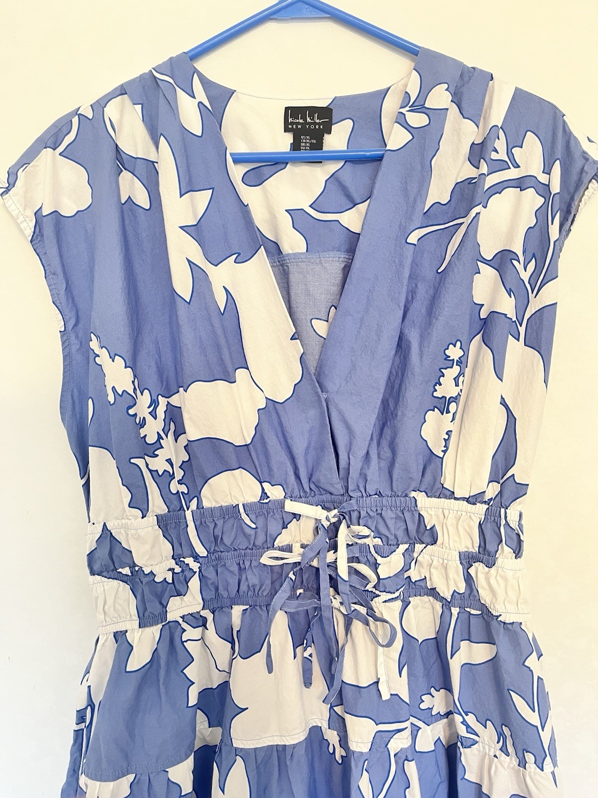 Nicole Miller blue midi dress 🦋 💙 size XL