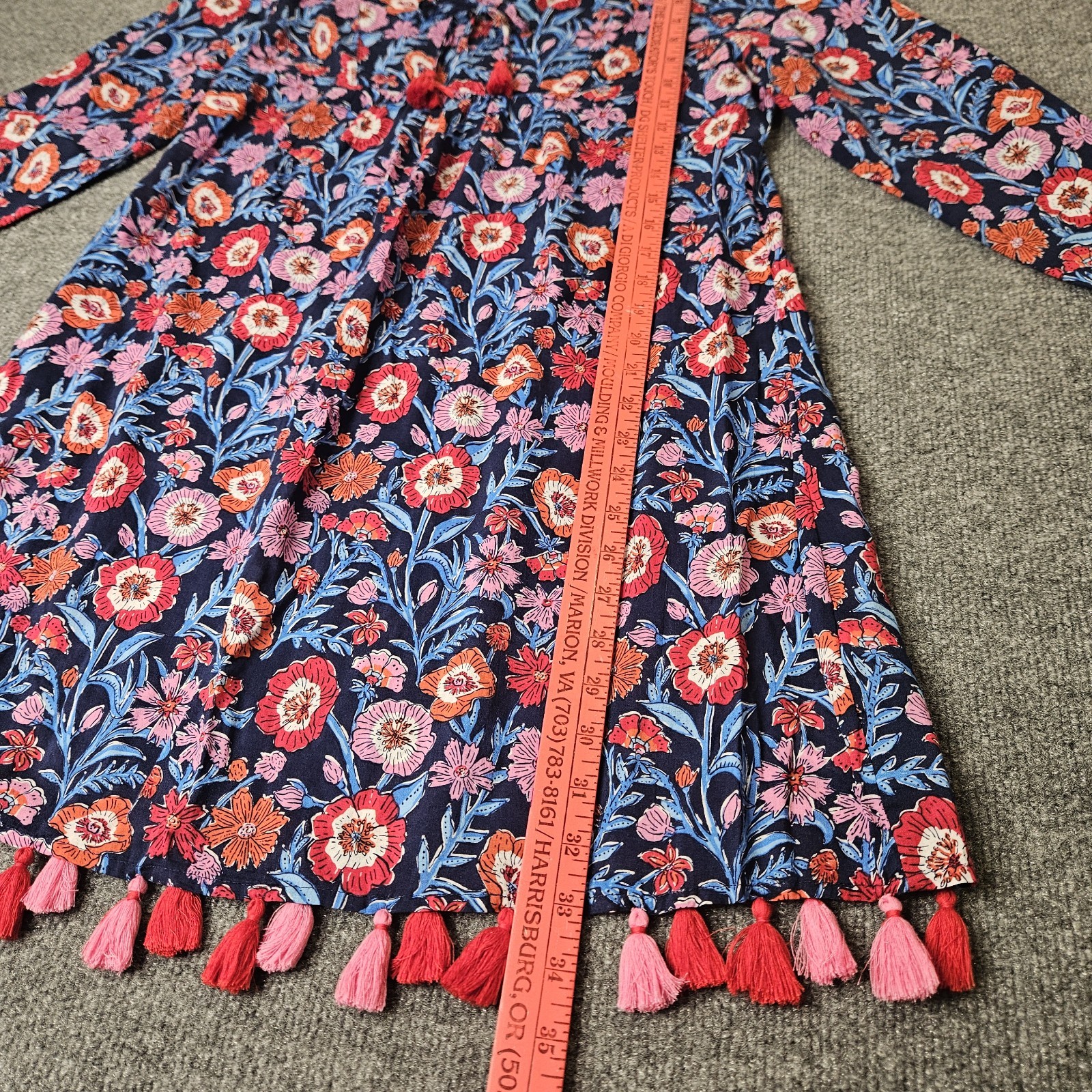 Vineyard Vines Tilsbury Tassel Bottom Dress Size XS Tunic Floral Summer Breezy