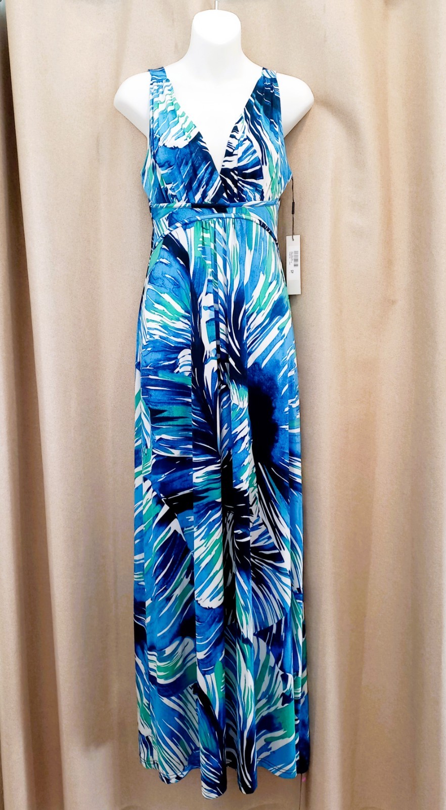BNWT – maxi dress from Roman, abstract print, stretchy, size 12
