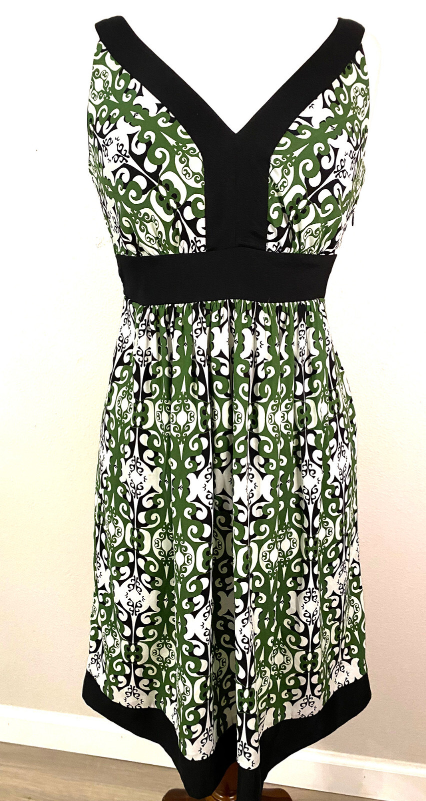 Trulli Women’s Green & Black Patterned Dress, Size 4