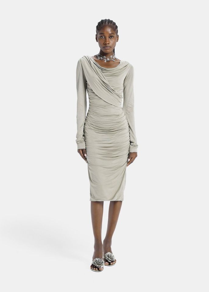Asymmetrical dress knit with draping ‘Blumarine’ size 48
