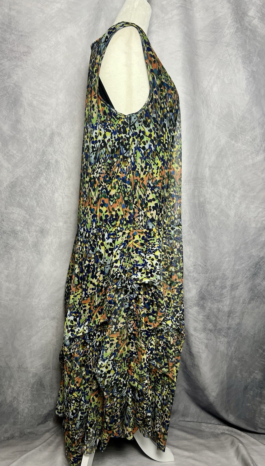 Kozan Clothing Abstract Print Mesh Layered Pullover Dress Size XL
