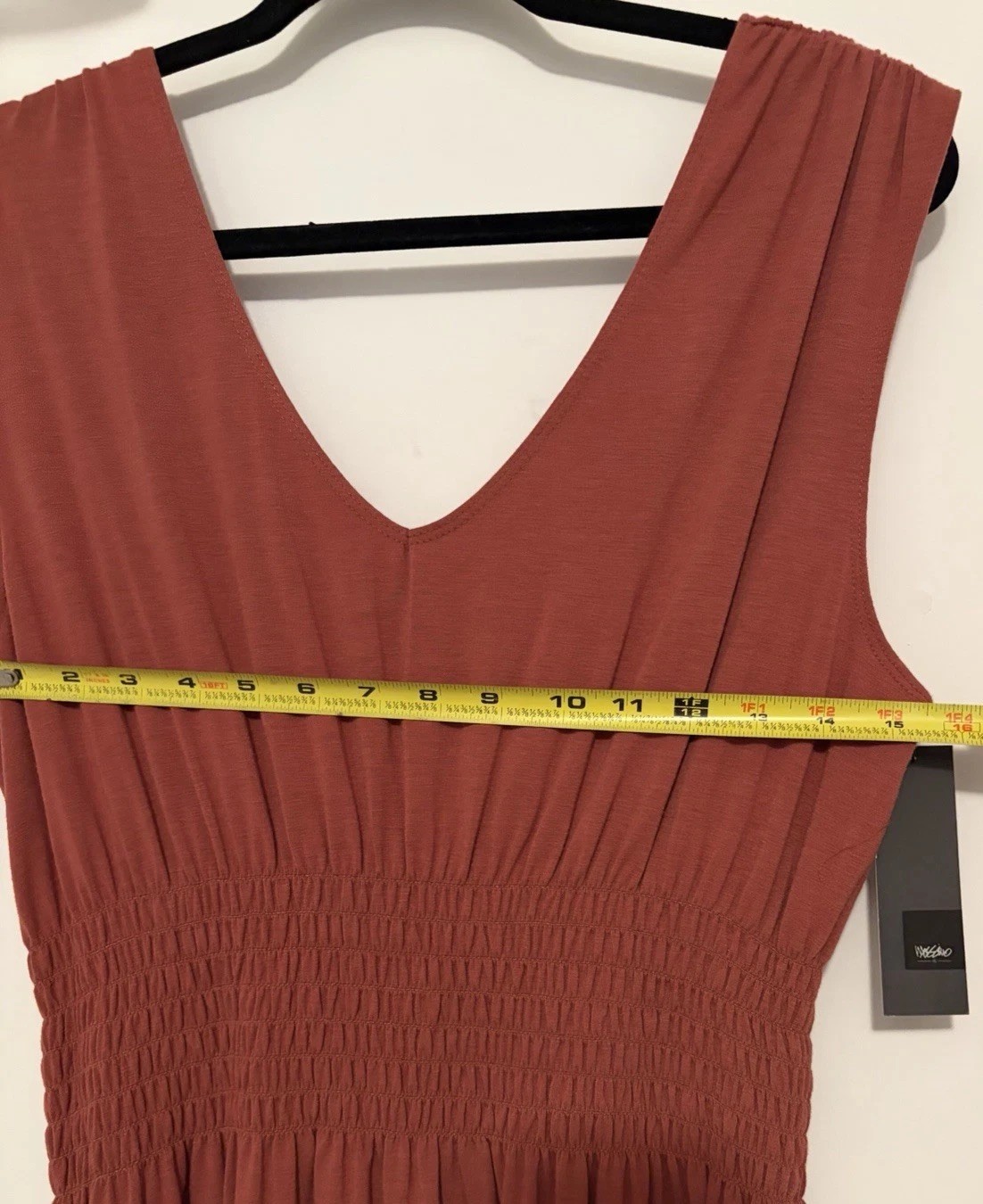 Mossimo Solid V-Neck Sleeveless Boho Smocked Waist Midi Dress Size XL NEW