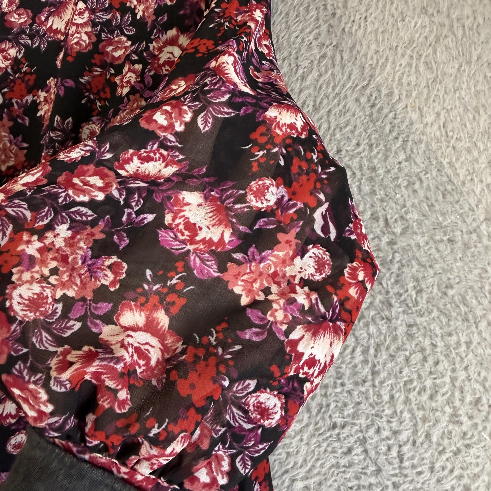 Isabel Maternity By Ingrid & Isabel Dress Womens Large Black Floral Maxi Chiffon