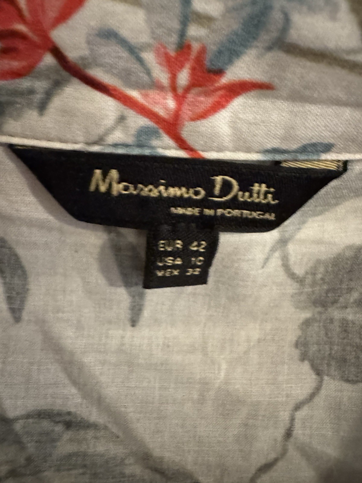 Massimo Dutti Green & Pink Floral Dress EU42, US 10