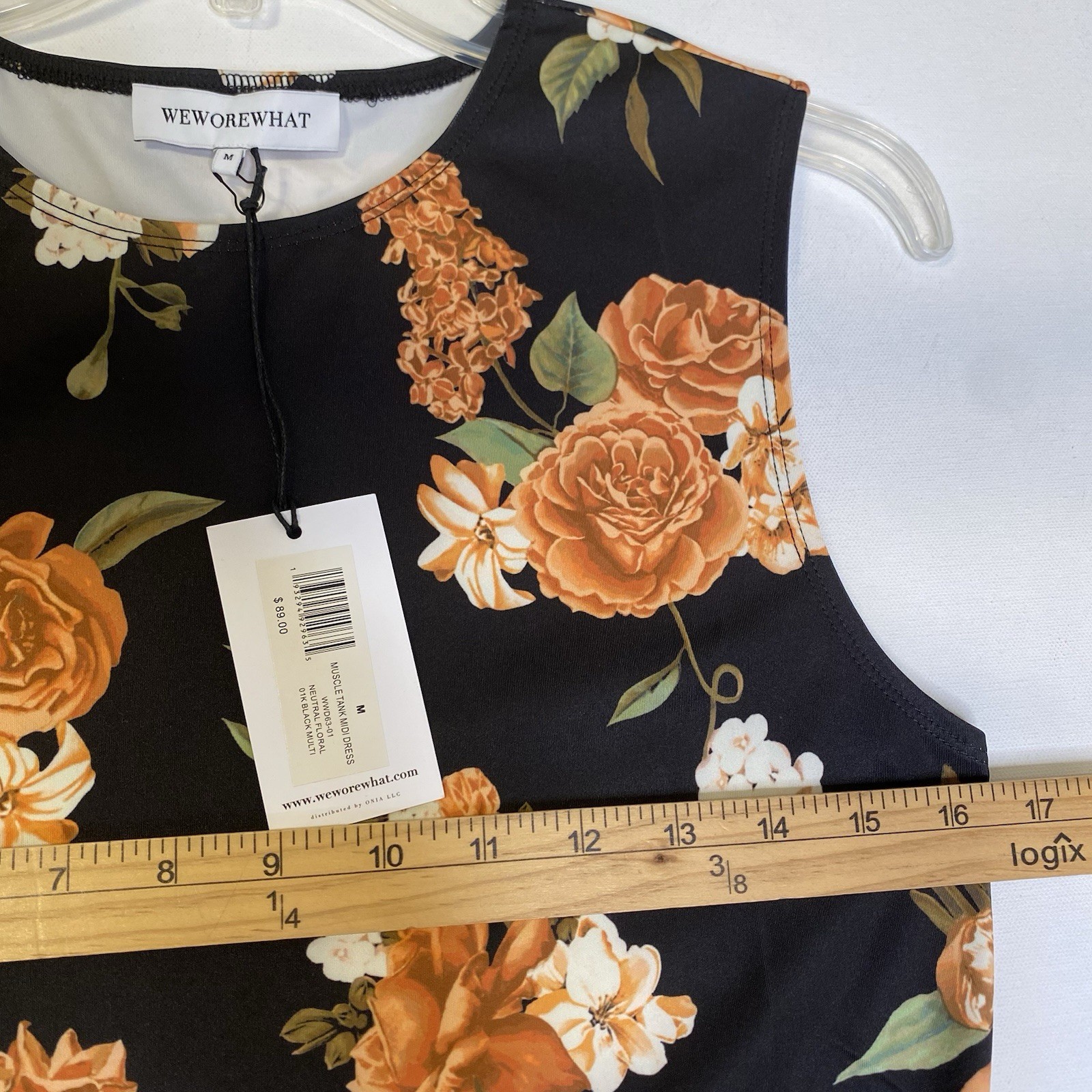 WeWoreWhat Revolve Midi Tank Dress M Floral Stretch Grunge Romance Gothic Chic