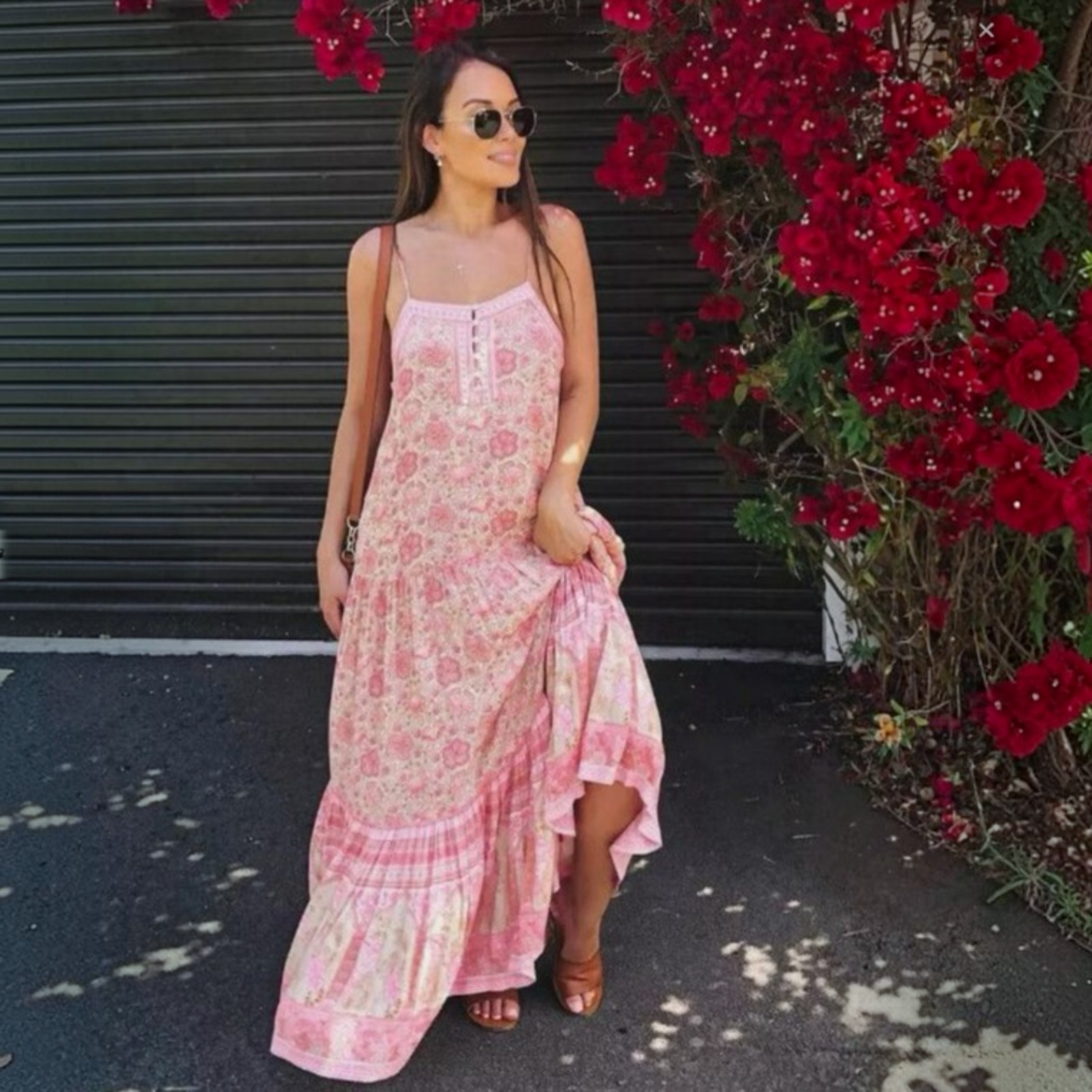 Spell & The Gypsy Collective Poinciana Dress Size XXL Strappy Maxi Cotton Candy