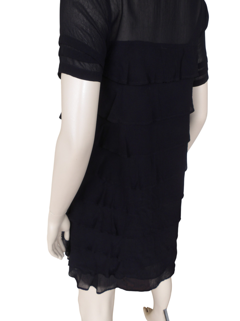 ASOS Tiered Black Dress Ruffle Flowy Chiffon Whimsigoth Baddie Sz 8 M Witchy Boh