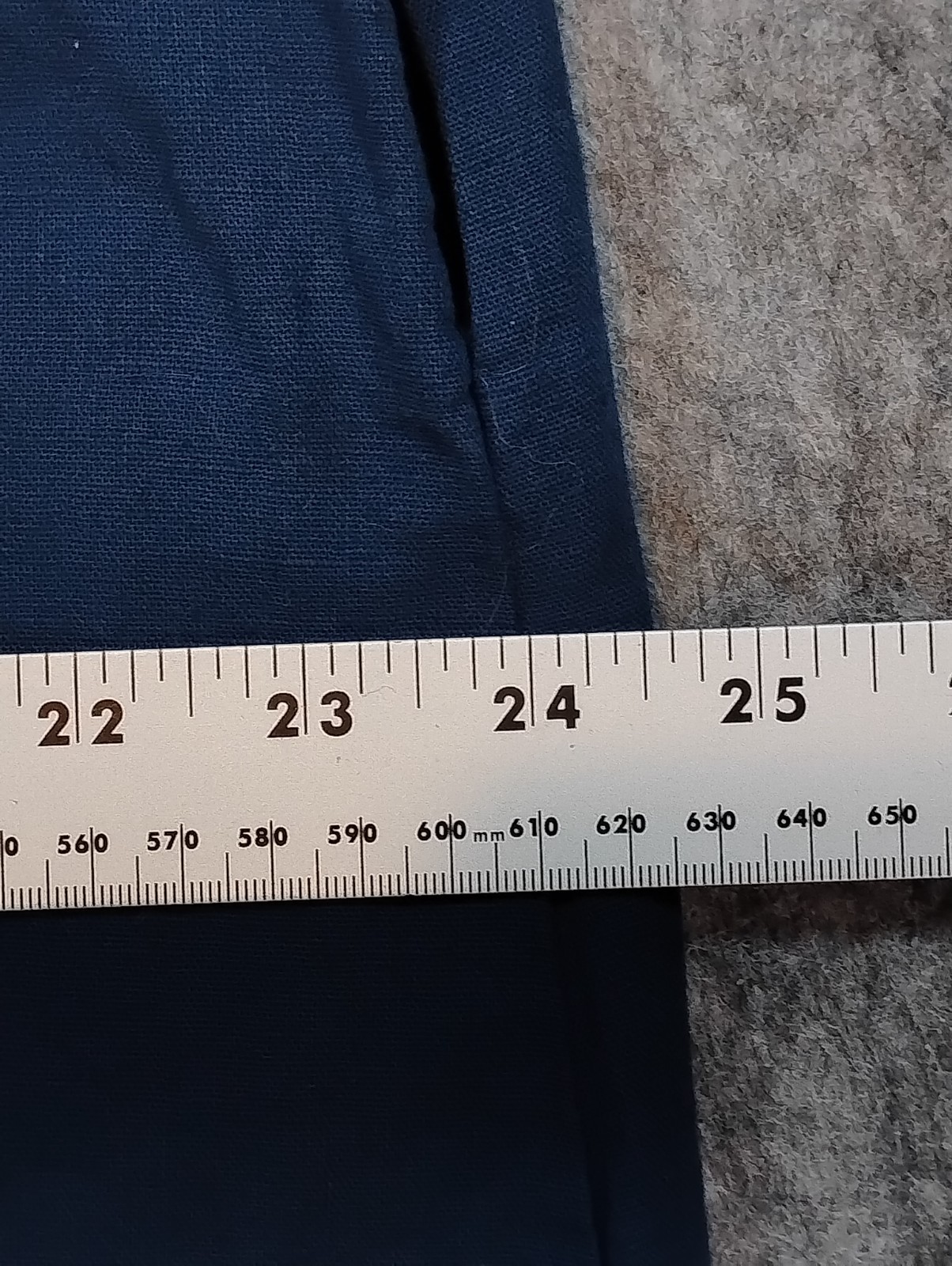 Terzo Millennio Navy Linen Blend V-Neck Tunic Dress Lg Made in Italy 3/4 Sleeve