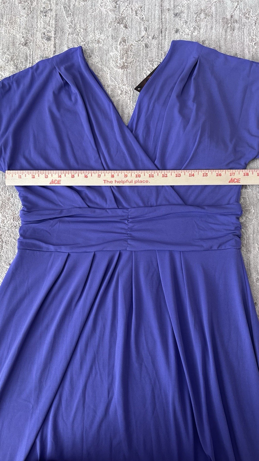 NWT IMAN Formal Maxi Dress Sz XLP Head Wrap Wrinkle Resistant Purple Liquid Chic