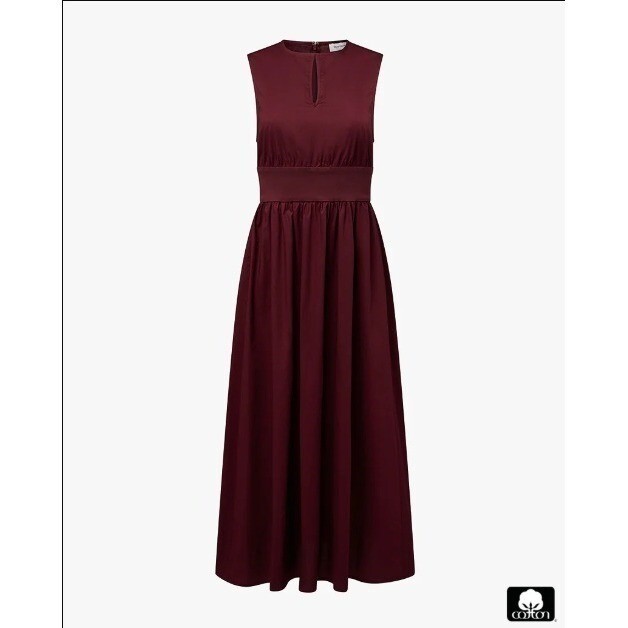 WeWoreWhat Revolve S Cotton Keyhole Midi Dress Sleeveless Eggplant Maroon NEW