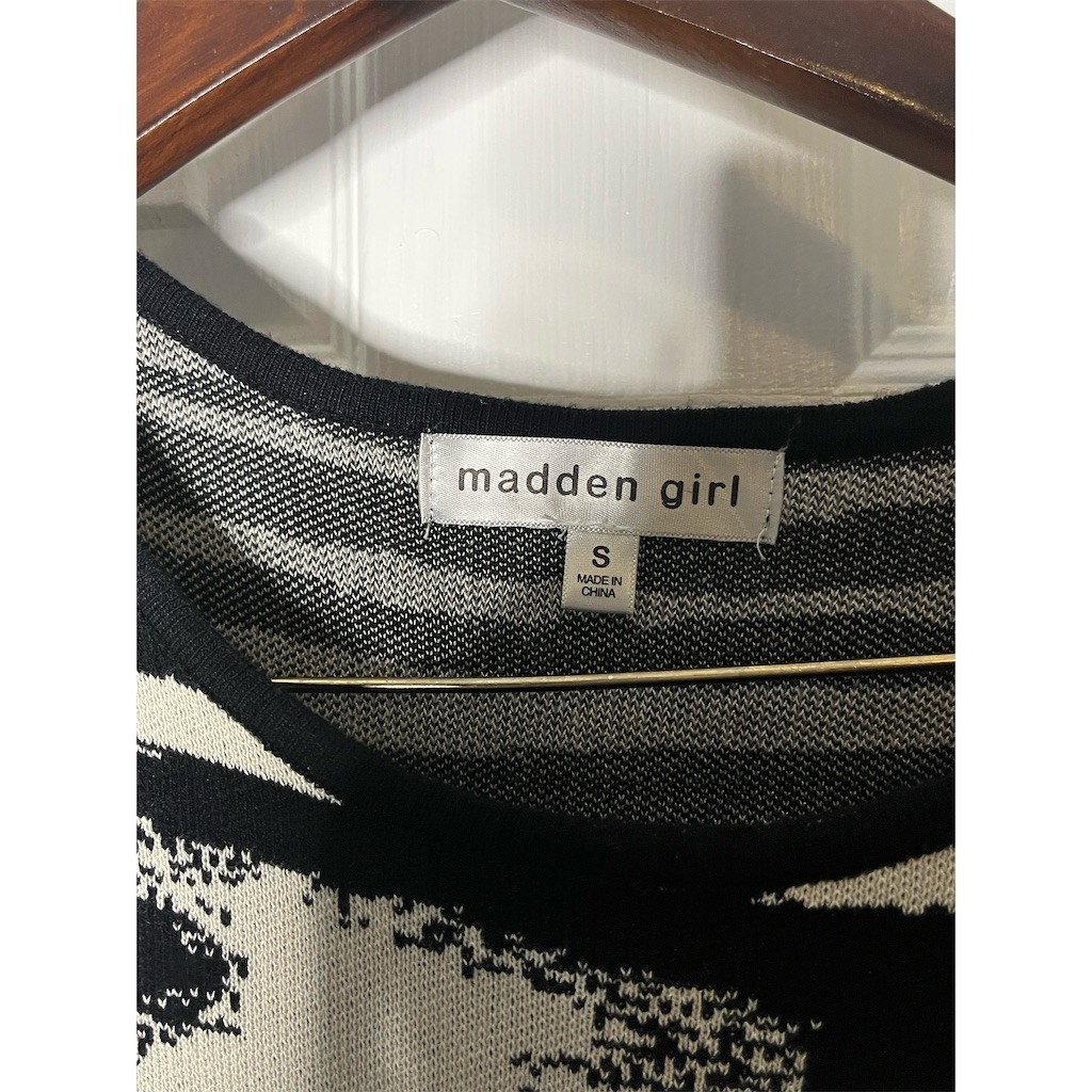 Madden Girl Sweater Maxi Dress Womens Size S Zebra Print Long Sleeve