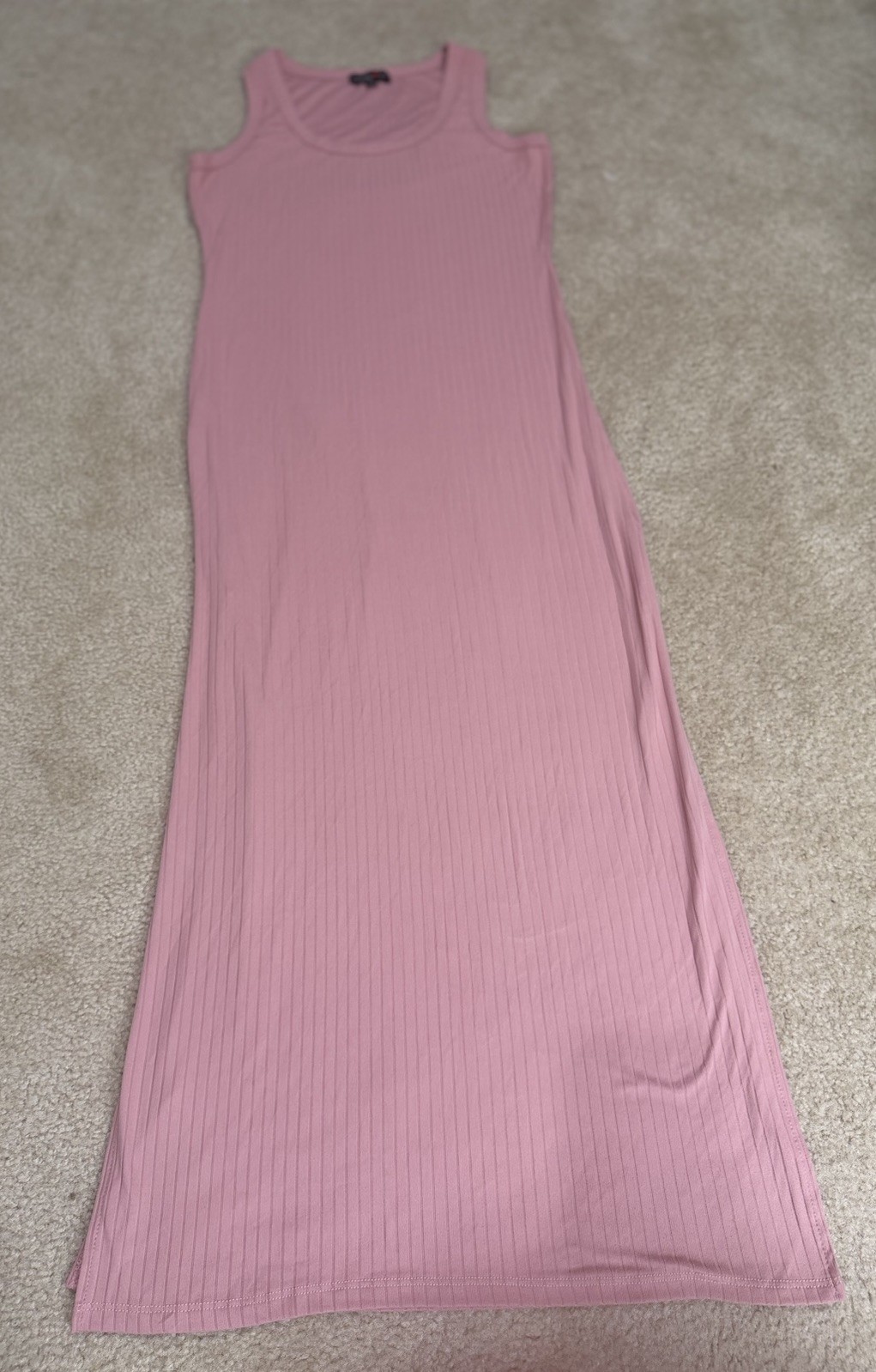 Absolutely Love It Maxi Dress XL Blush Pink Slim Sleeveless Coquette Party Maxi