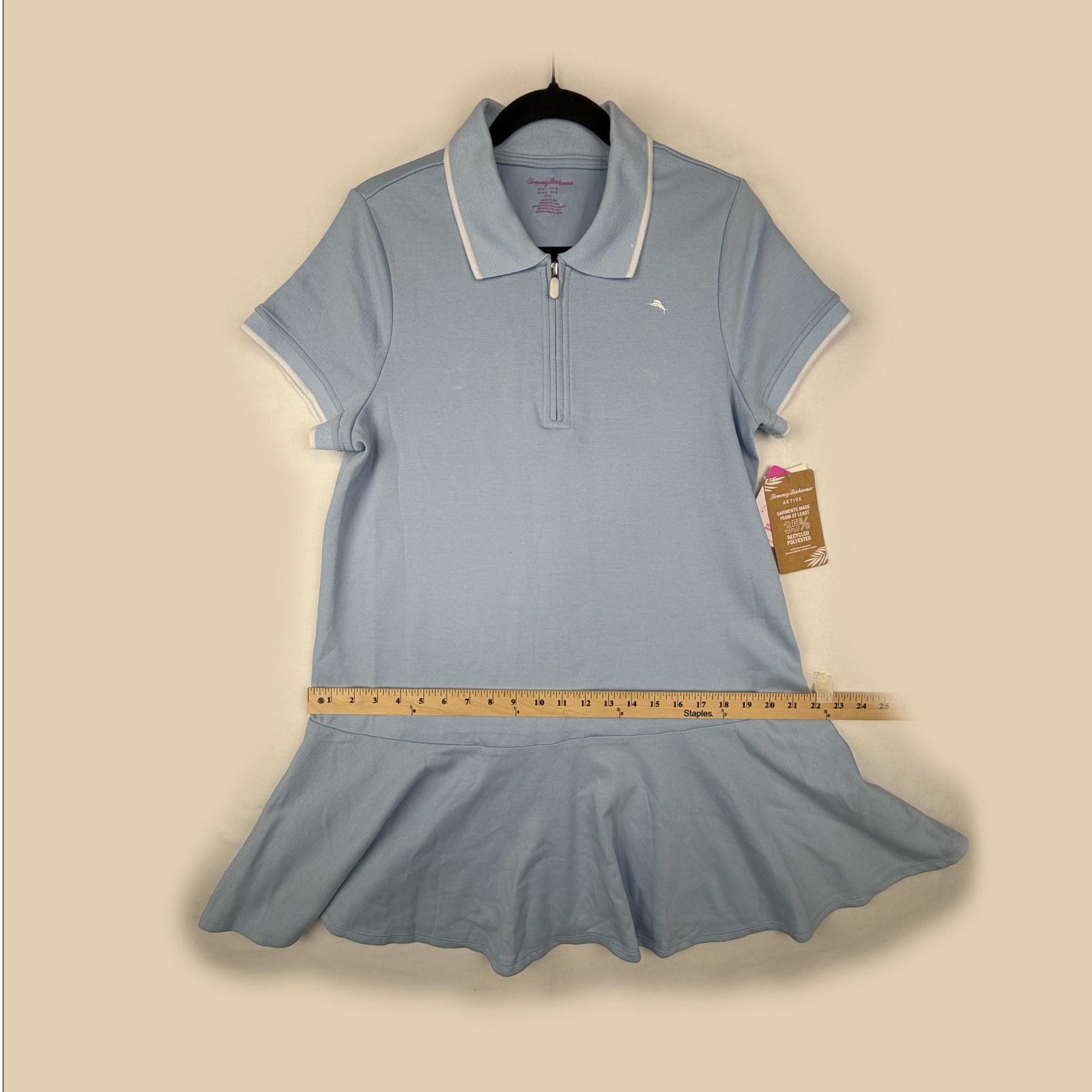 NWT Tommy Bahama Active Golf Dress M Blue 1/4 Zip Tennis Dress With Shorts Size