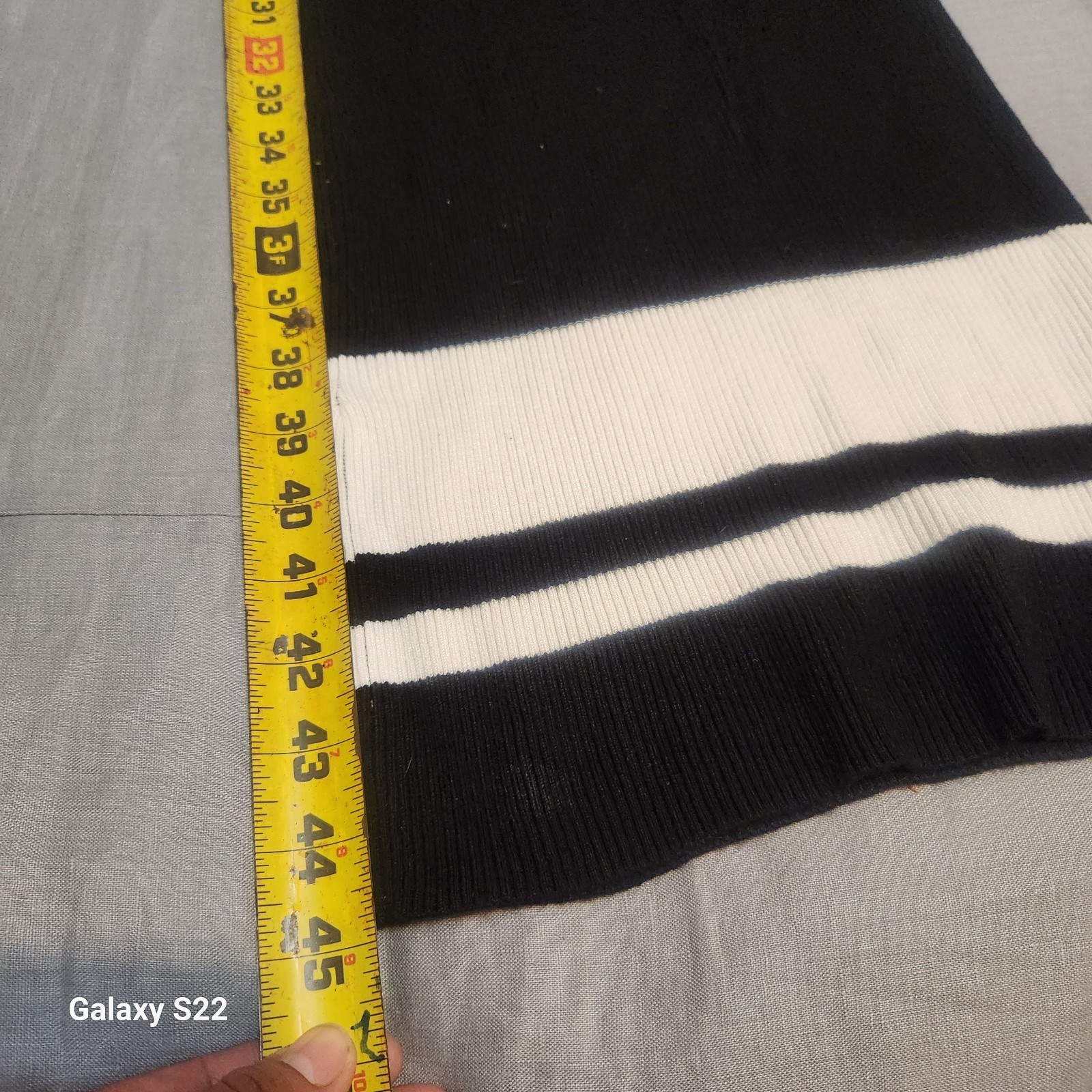 PrettyGuide Black White Striped Turtleneck Long Sleeve Knit Sweater Dress S