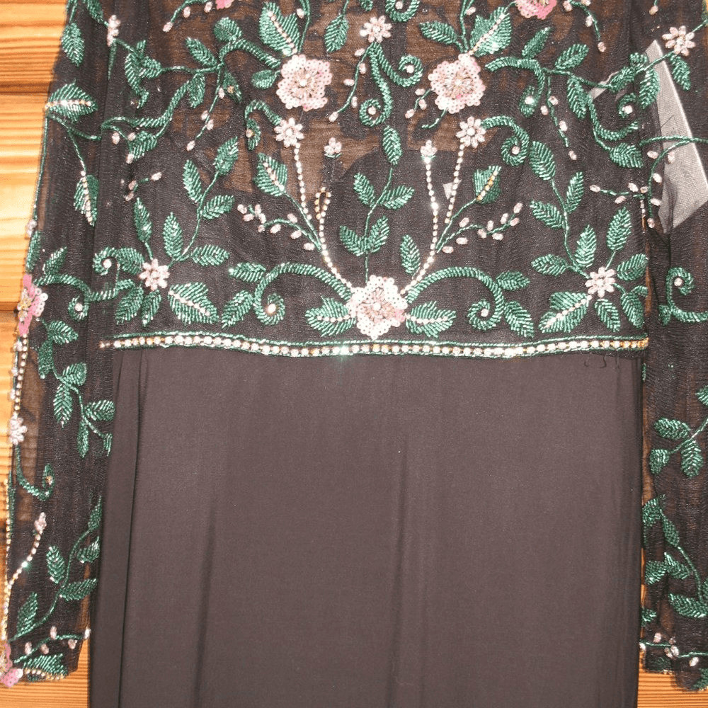 Mac Duggal 67870 BEADED ILLUSION HIGH NECK TRUMPET GOWN Black Multi Size 20