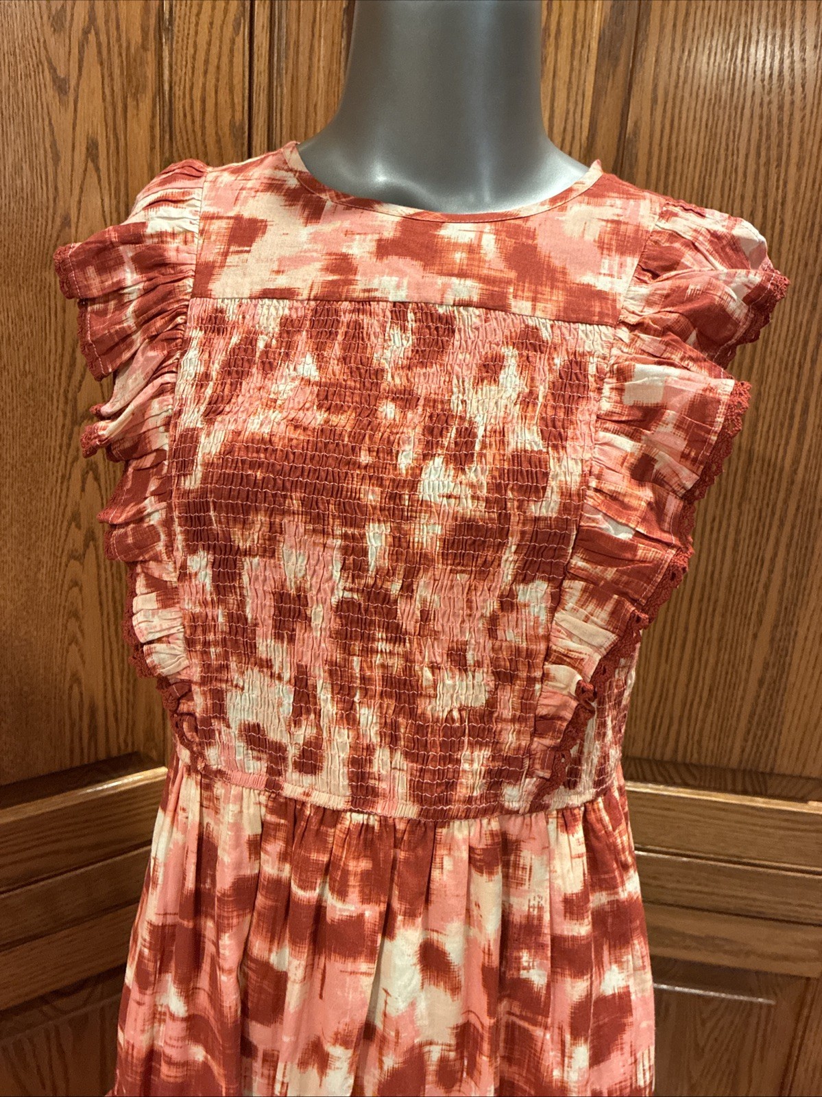 Banjanan S Small Iris Dress Print Cotton Midi