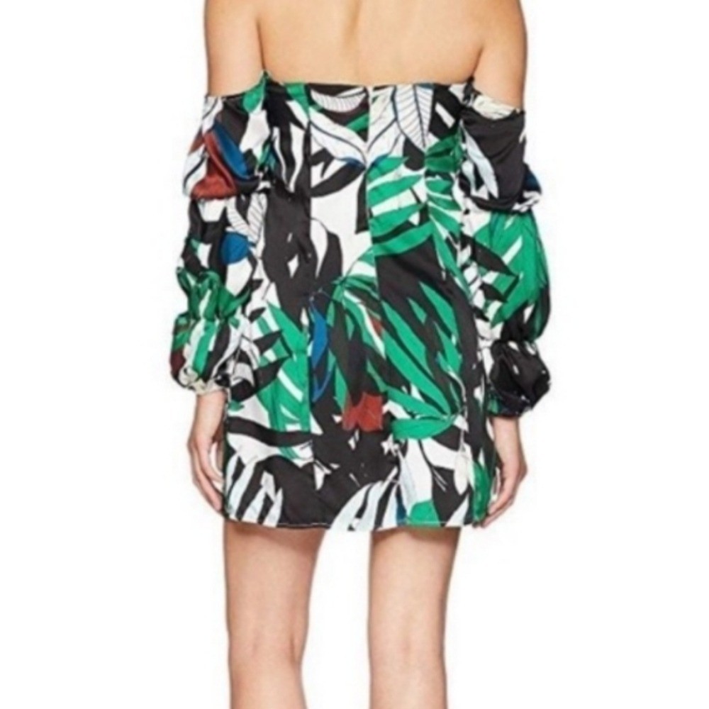 Alexia admor green white red multicolor floral off the shoulder dress size 12