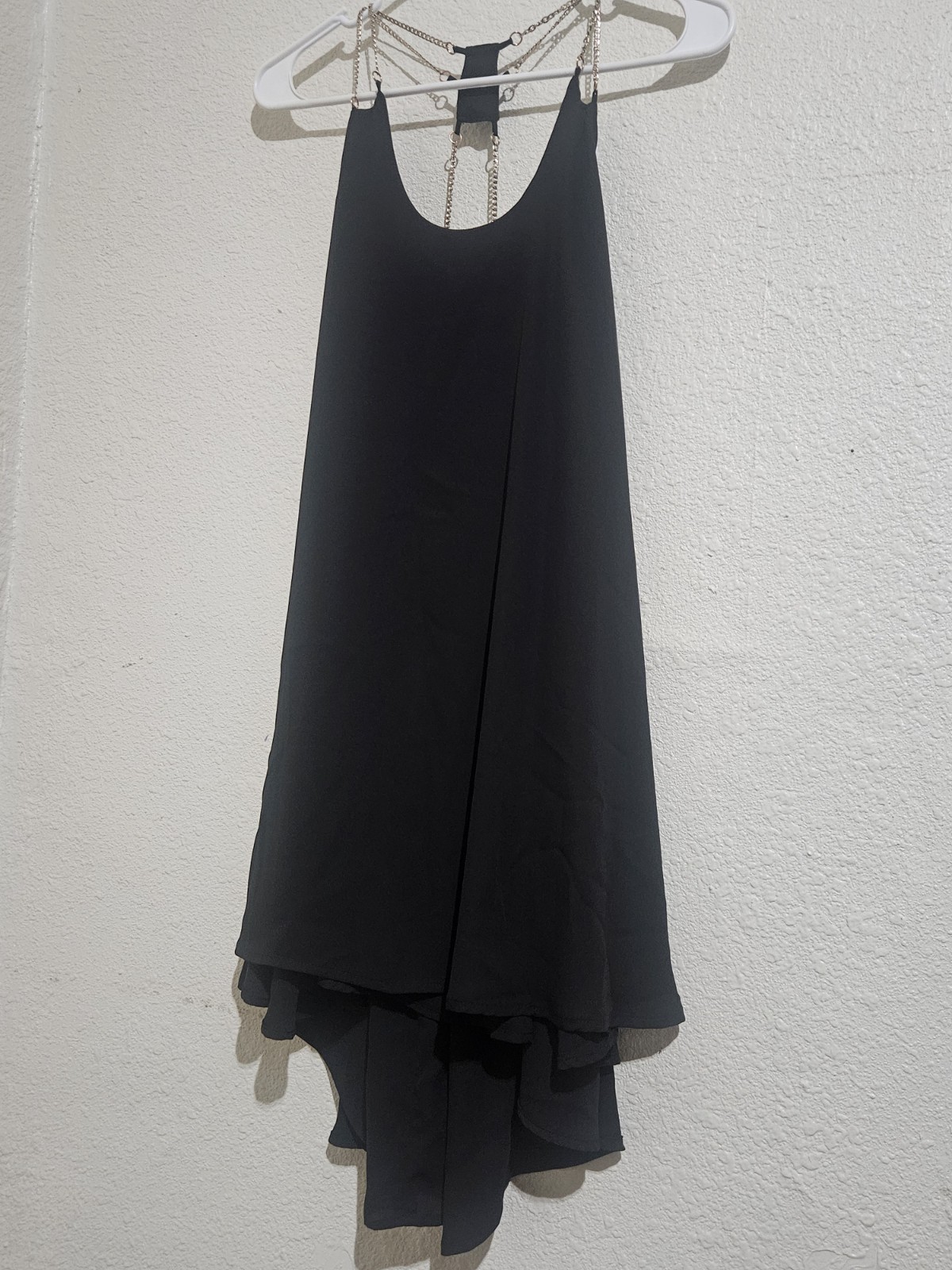 bobiBLACK Los Angeles Black Chain Strap Layered A-Line Dress Size S