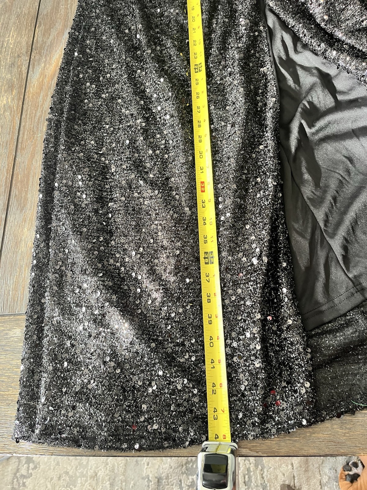 Adyce Black Sequin Gown Size M SIDE SPLIT | Side Train