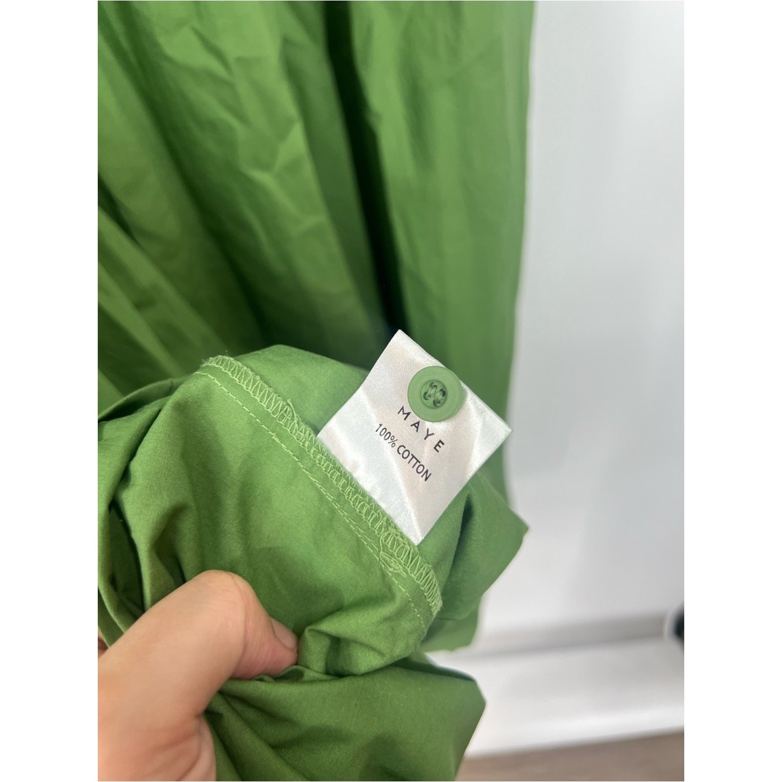 Maye Size 2XL Harper Button-Front Midi Shirt Dress Apple Green