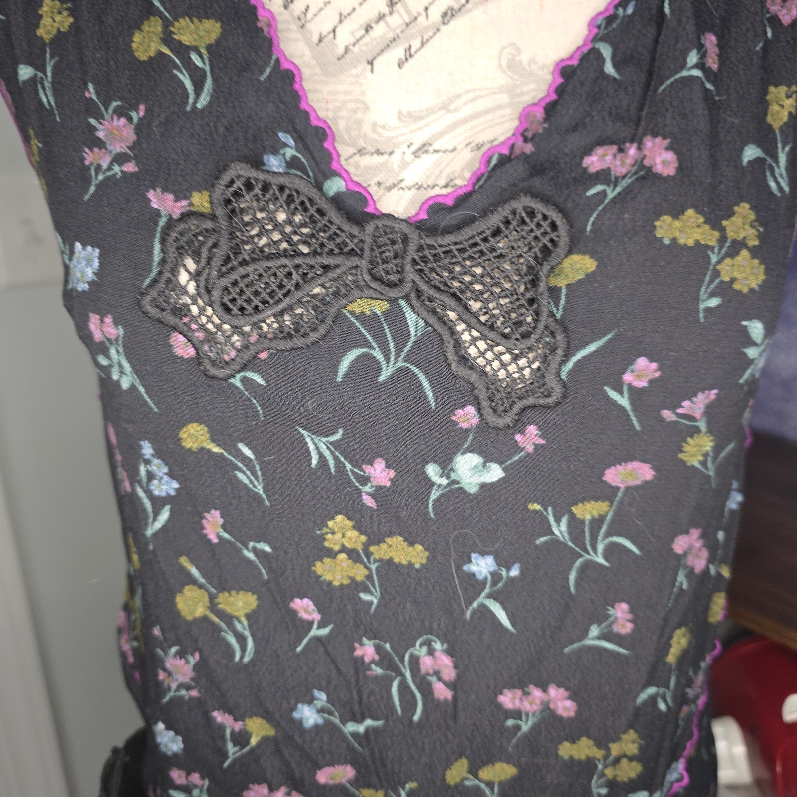 Coach 1941 Black Wildflower Dress With Bows Bowdress Size 4 GUC