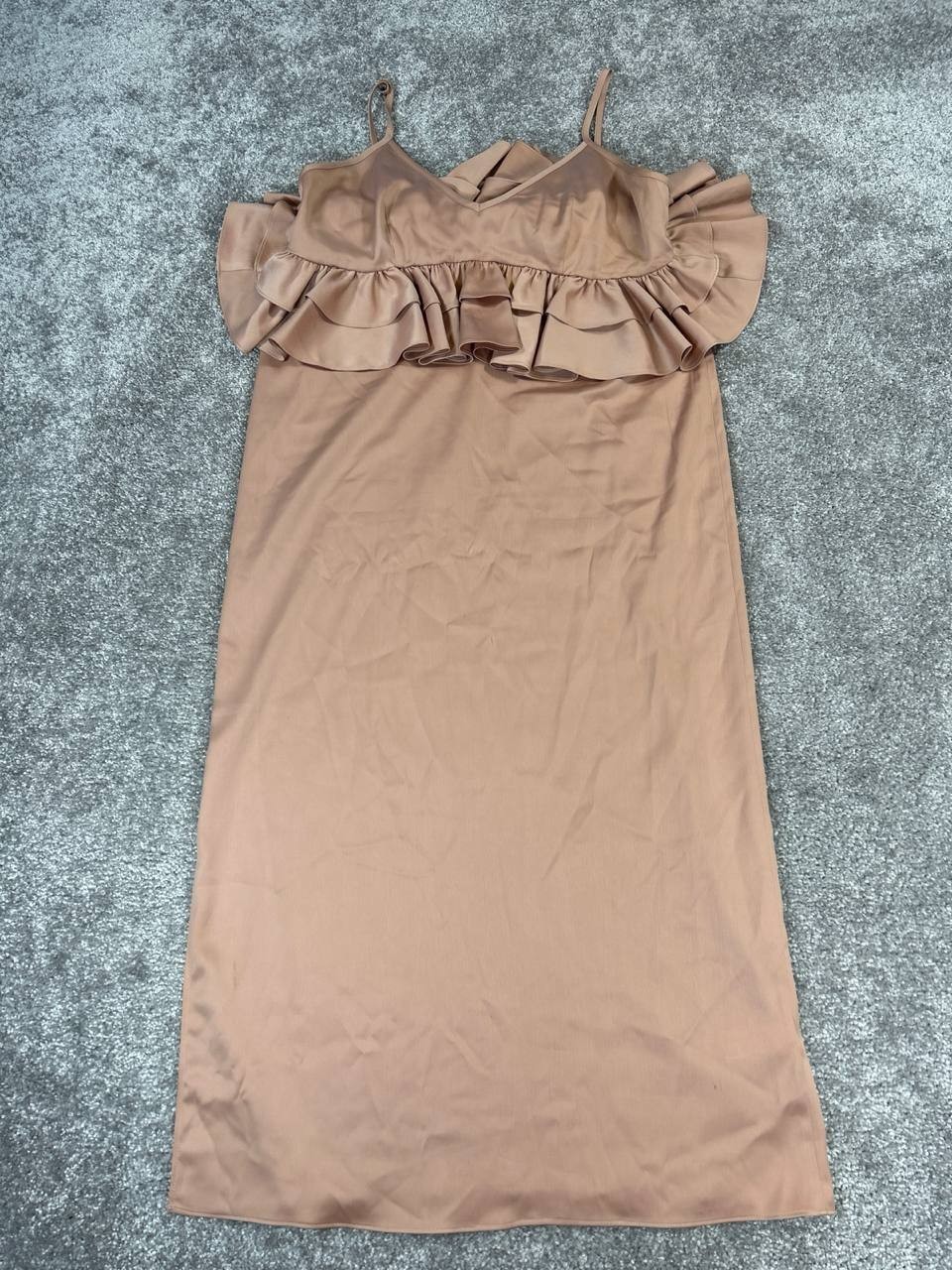 Au Printemps Paris Dress Womens Medium Brown Blouson *