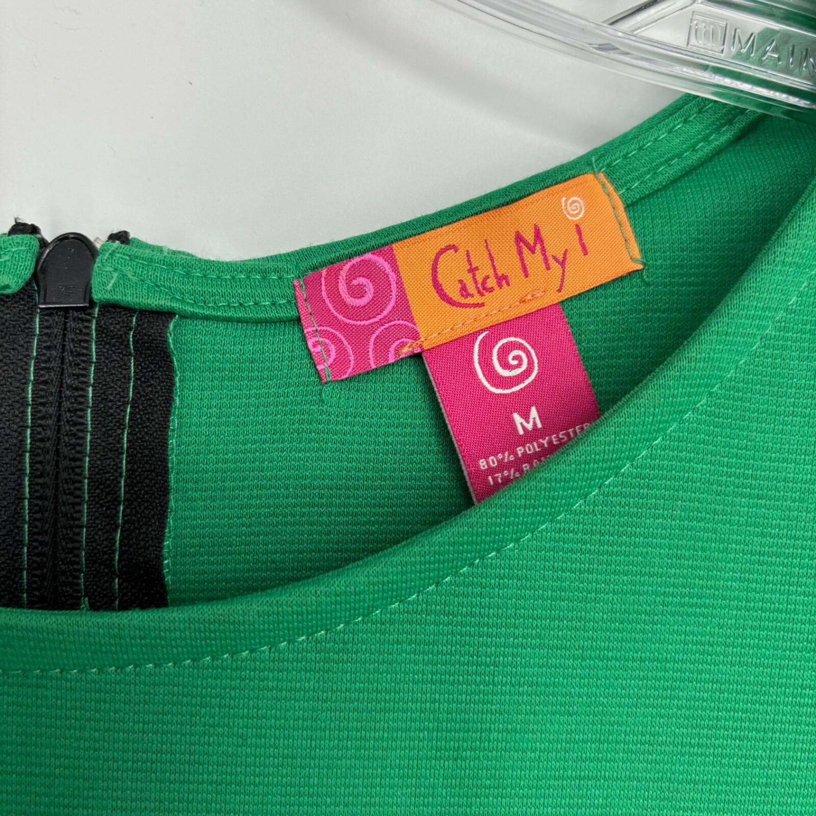Catch My I Juniors Medium Fit & Flare Dress Green Knit Elbow Sleeve Pleated Skir