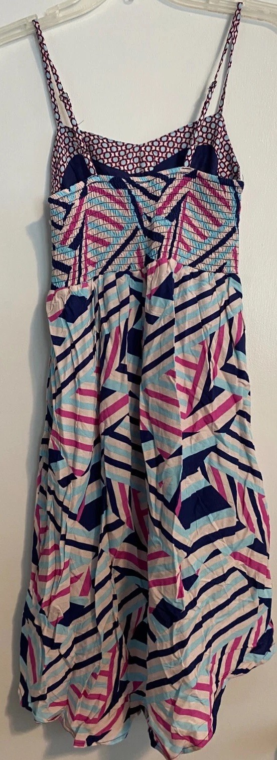High-Low Asymmetrical Dress Xhilaration Junior Girls Size XS Blue Pink Geometric