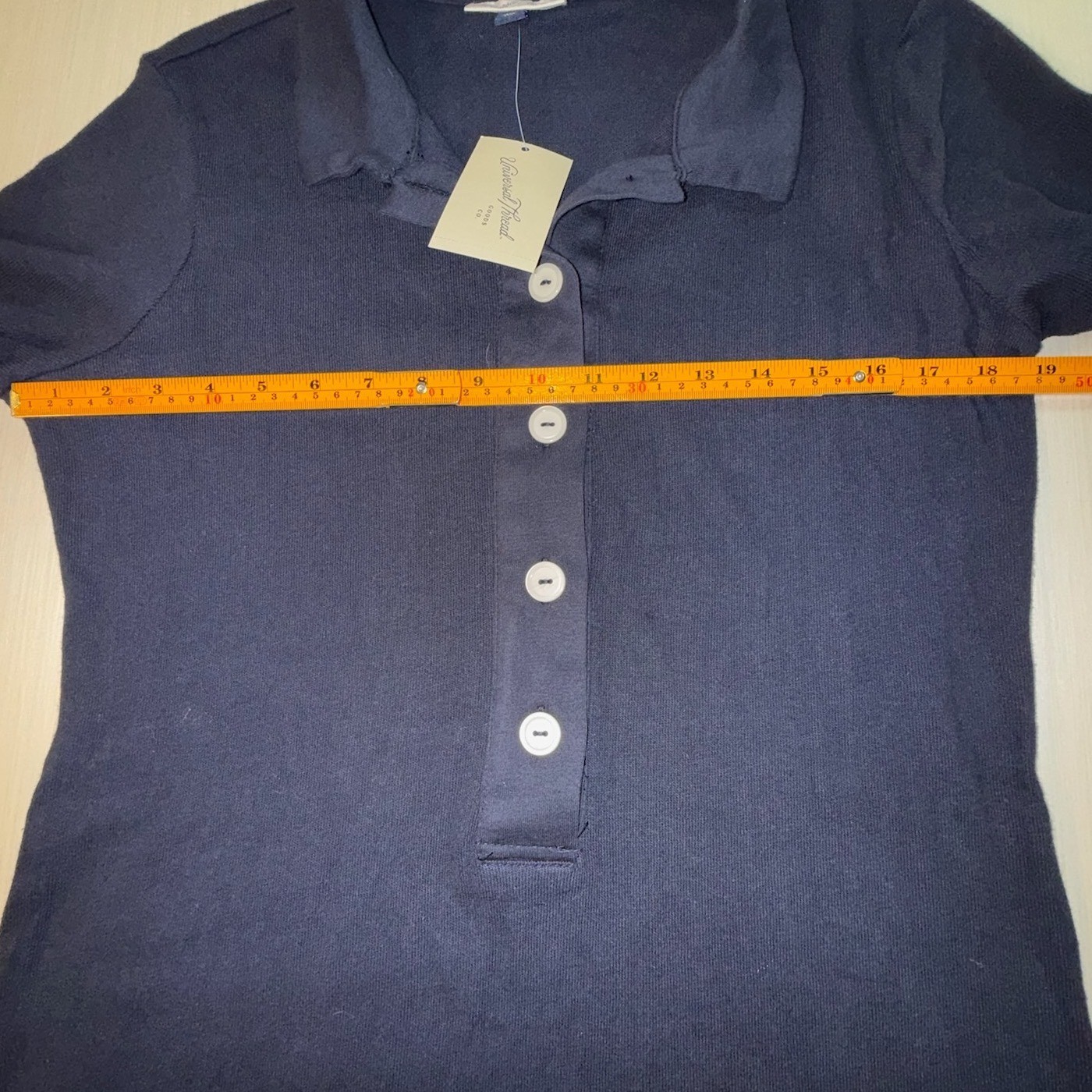 Universal Thread Women’s Navy Blue Polo Mini Dress Short Sleeve Cotton Blend S
